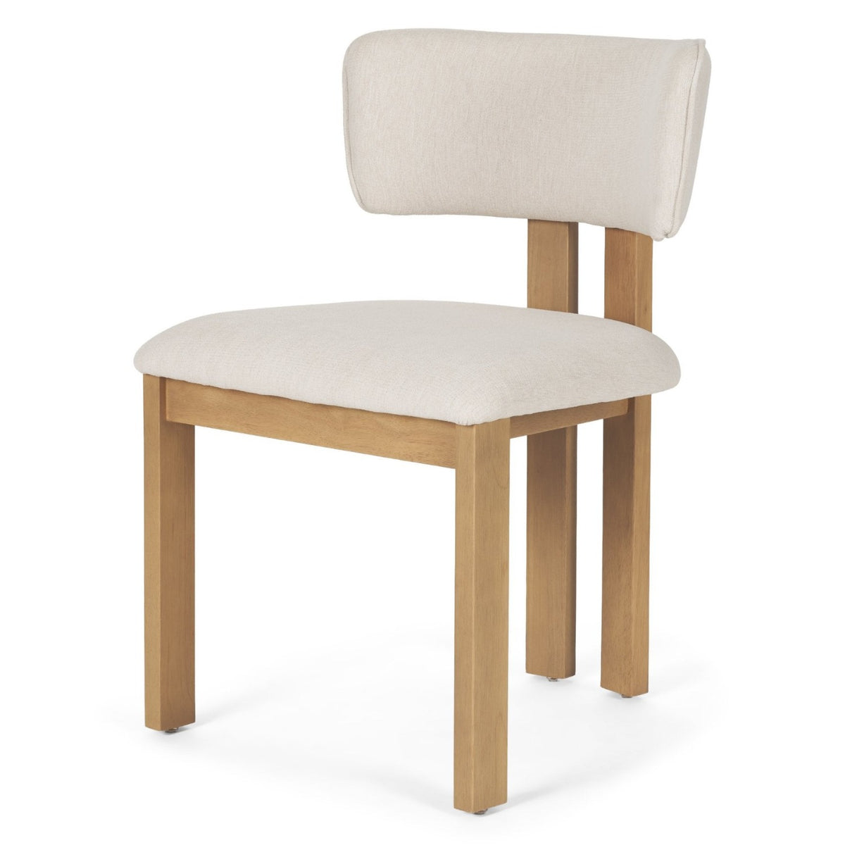 Mercana Soho Cream w/Light Brown Wood Open Back Dining Side Chair Set of 2, primary product view