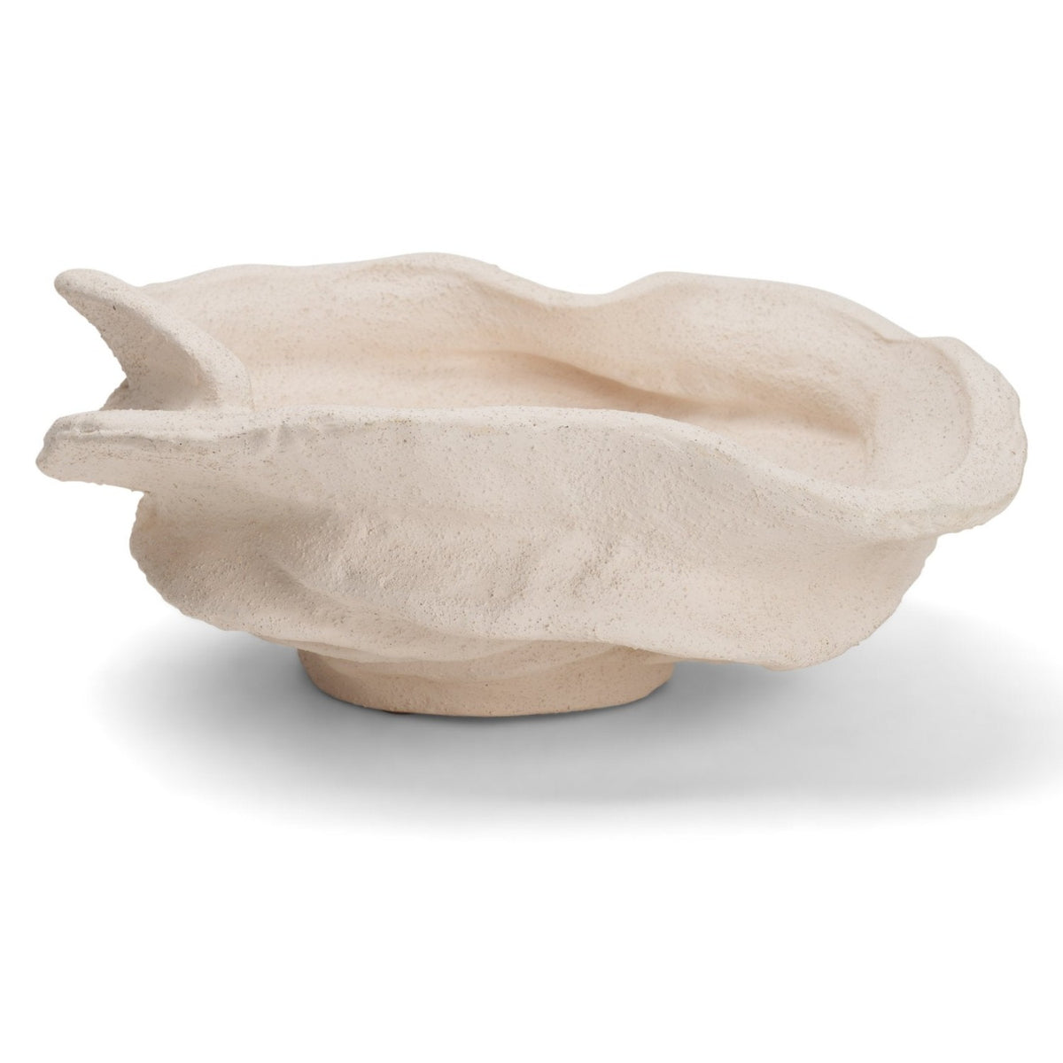 Mercana Scala Textured Ceramic Organic Forms Decorative Bowl in Beige, primary product view