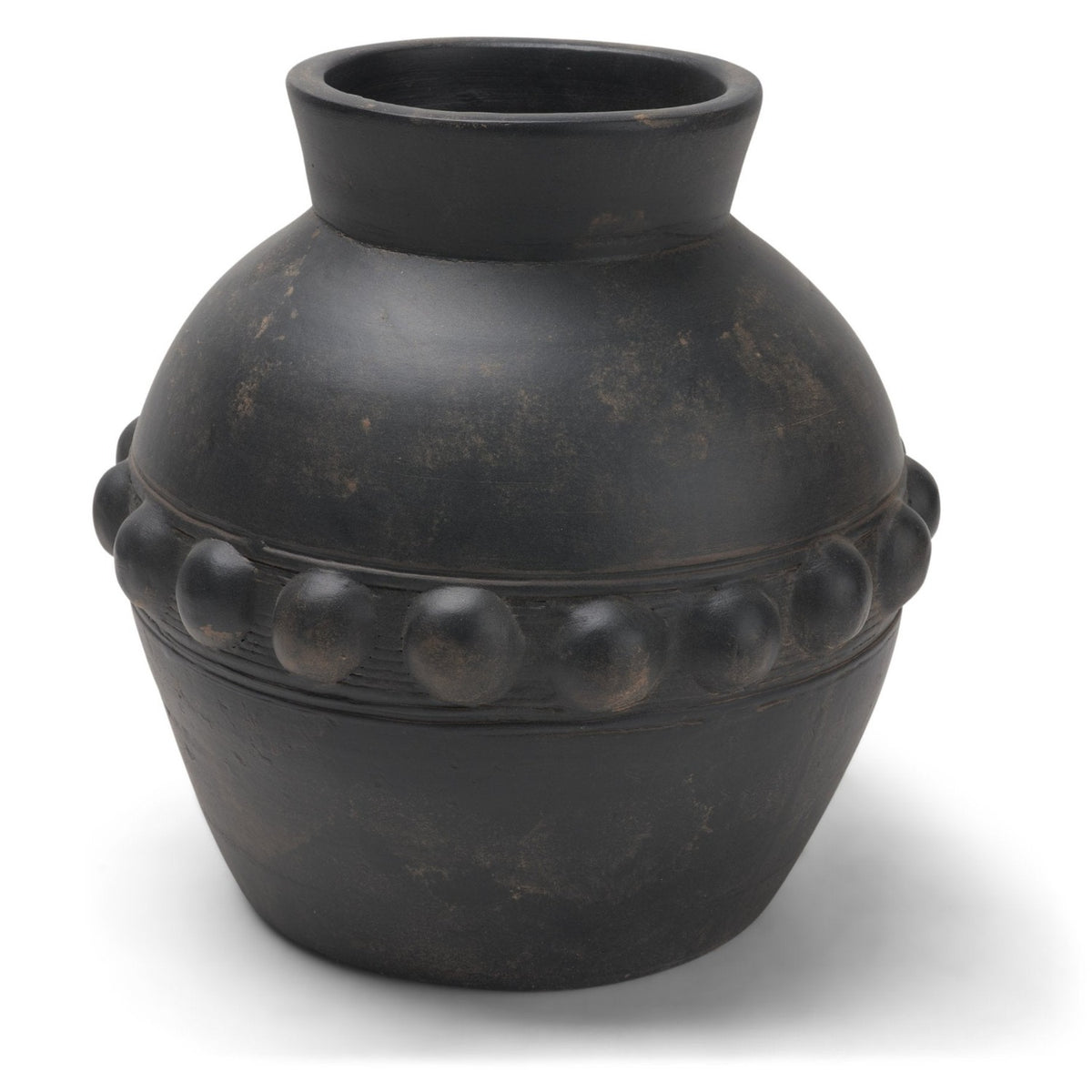 Mercana Douro Medium Earthy Brown Dotted Vase in Black, primary product view