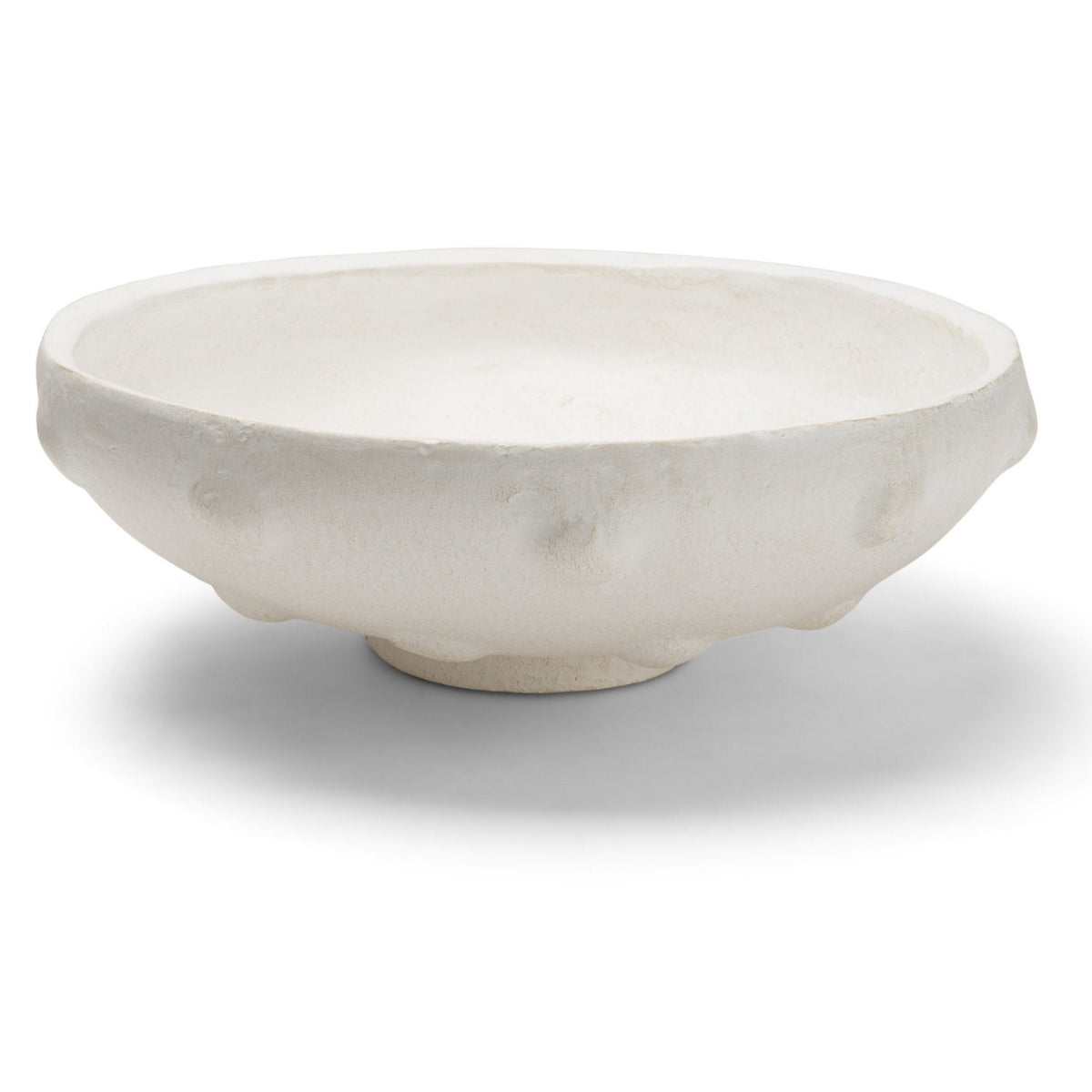 Mercana Punto Large White Paper Mache Dotted Centerpiece Bowl, primary product view