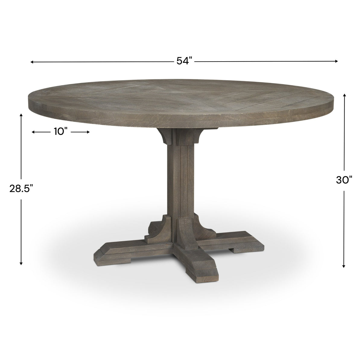 Mercana Barrett 54"L x 54"W Pedestal Dining Table | Modern | Brown Wood | Seats 4