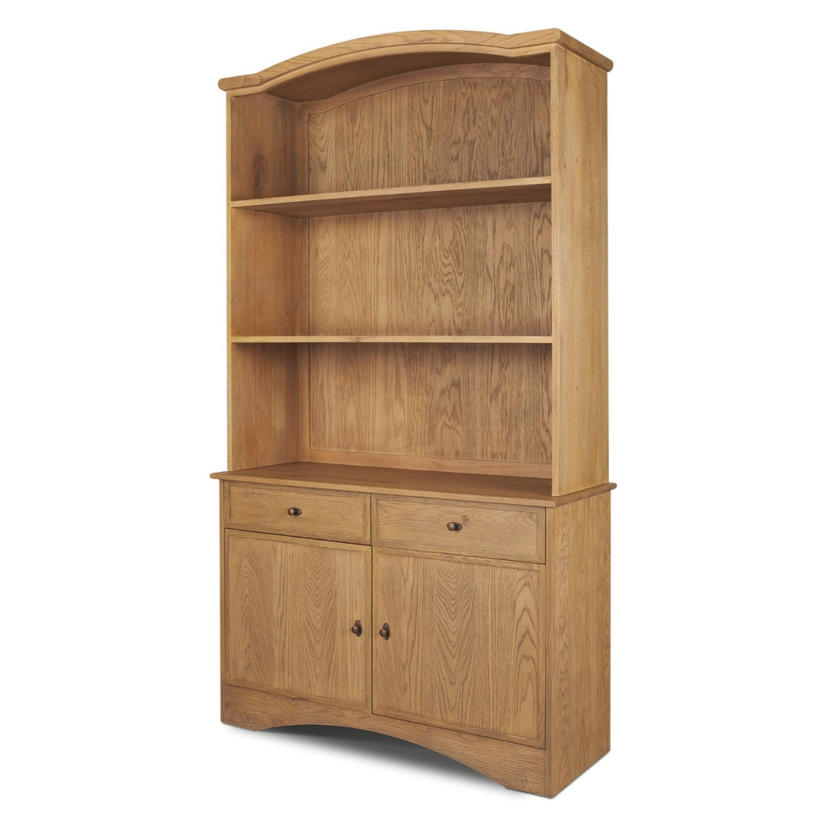Mercana Carrington Brown Oak Wood Sideboard & Hutch, primary product view