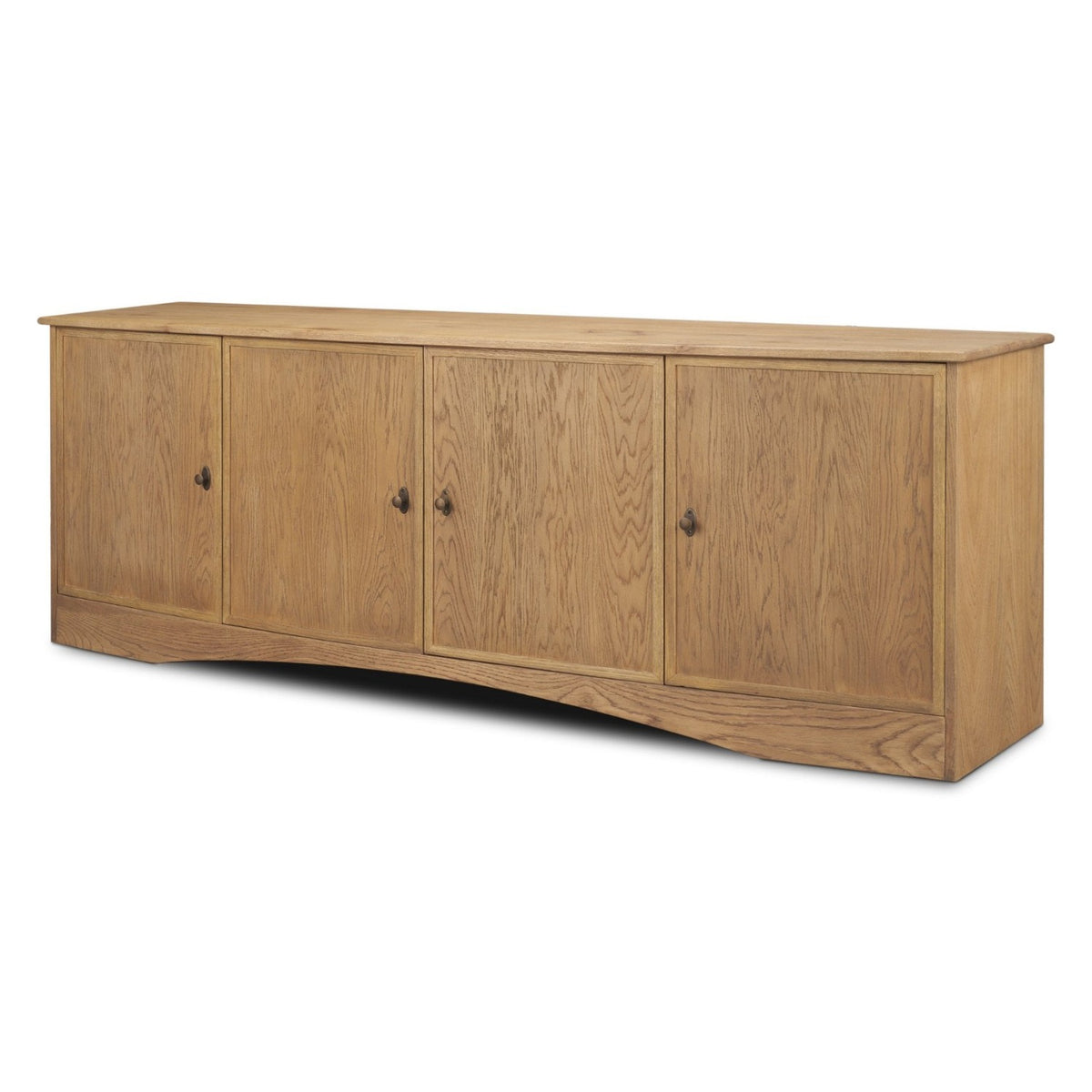 Mercana Carrington Brown Oak Wood 4 Door Closed Sideboard, primary product view