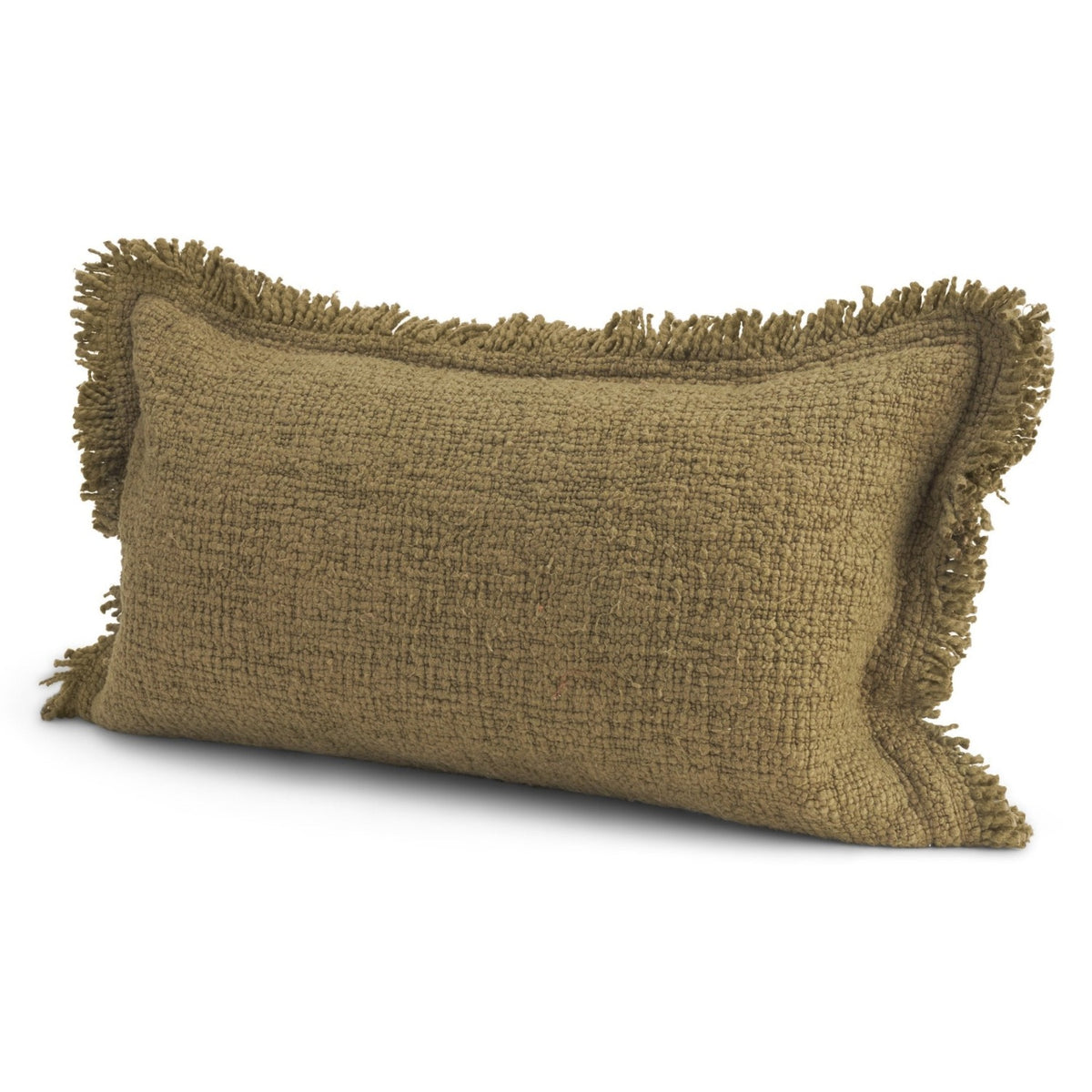 Mercana Kambal Dark Olive Cotton Decorative Pillow Cover in Green, primary product view