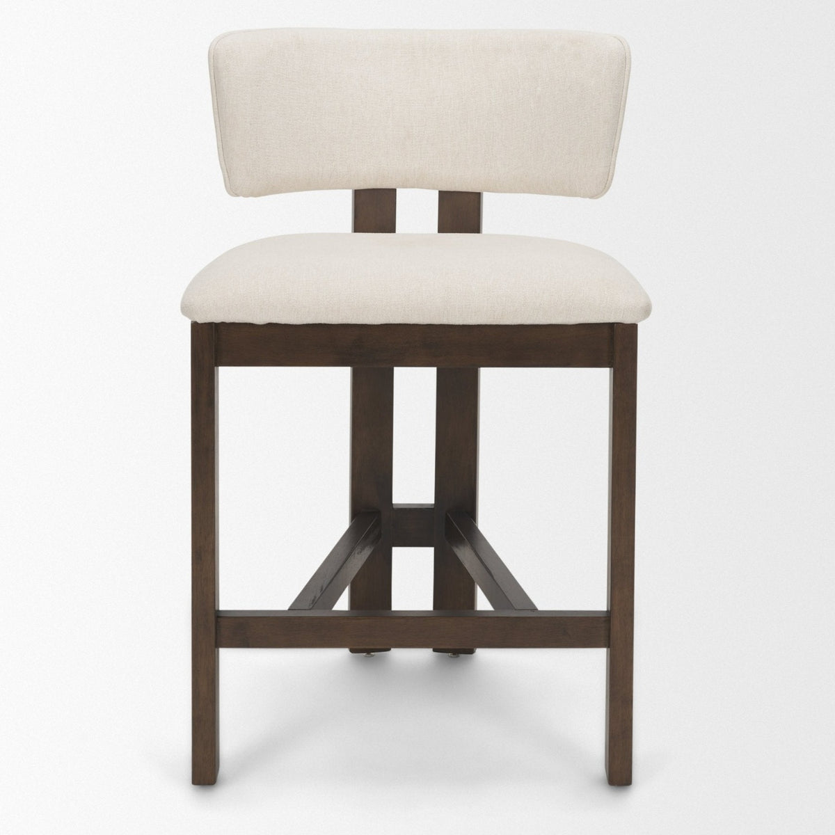 Mercana Soho Curved Open Back Cream Chenille Tripod Frame Counter Stool
