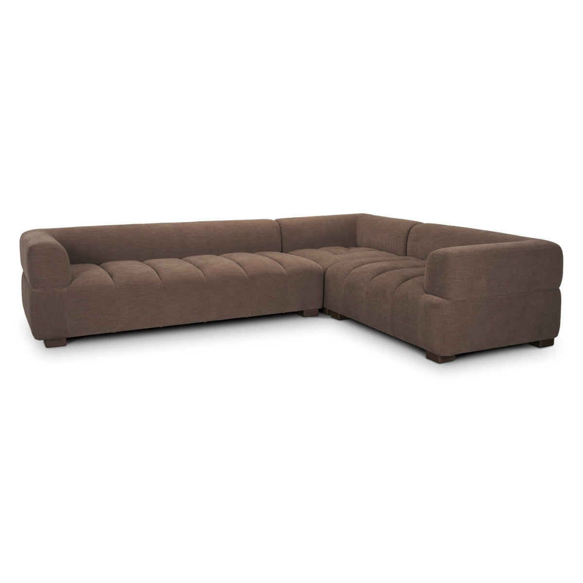 Mercana Warner Channel 3 Piece Sofa Set w/S Corner Piece in Brown, primary product view