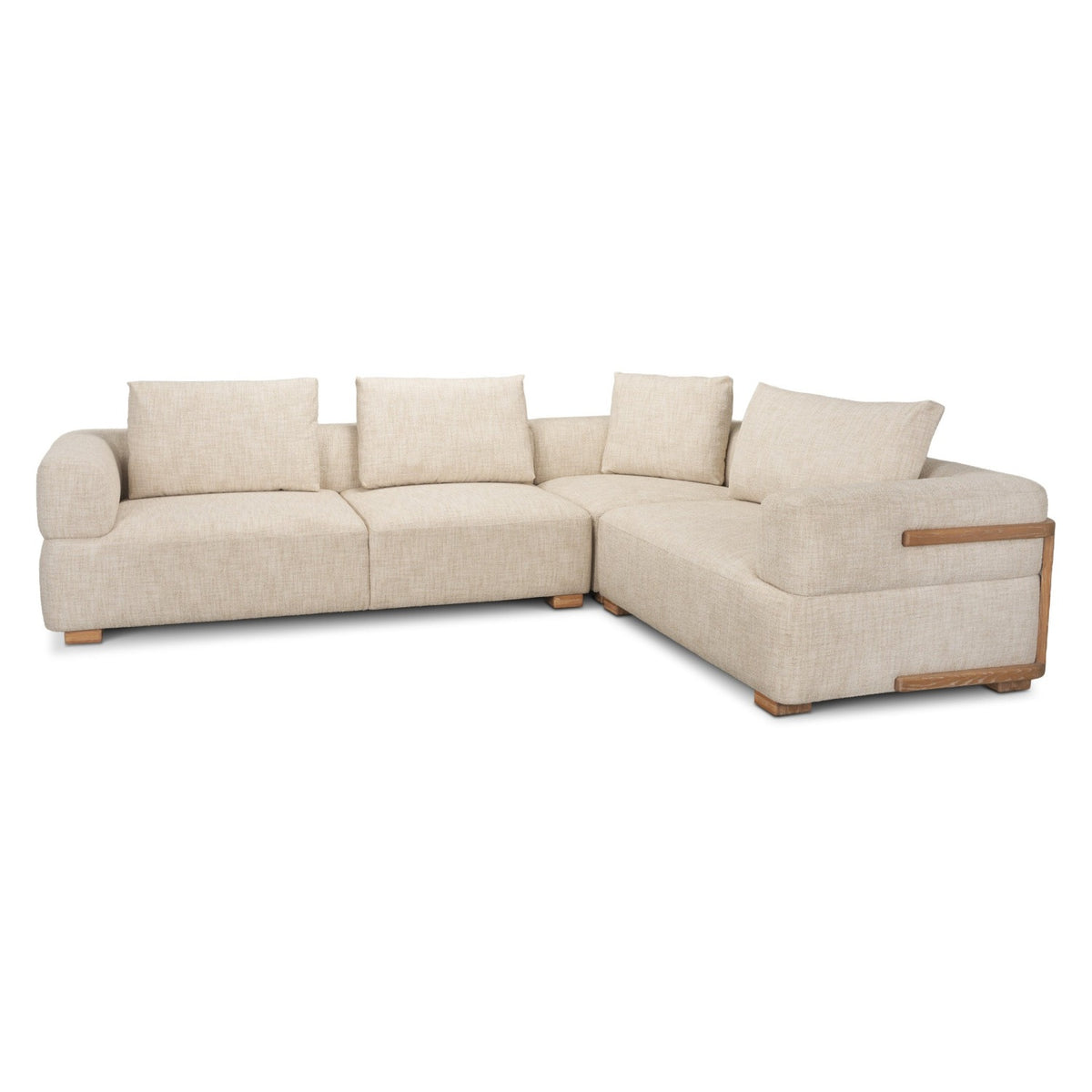 Mercana Warner Frame 3 Piece Sofa Set w/S Corner Piece w/Back Cushions in beige, primary product view