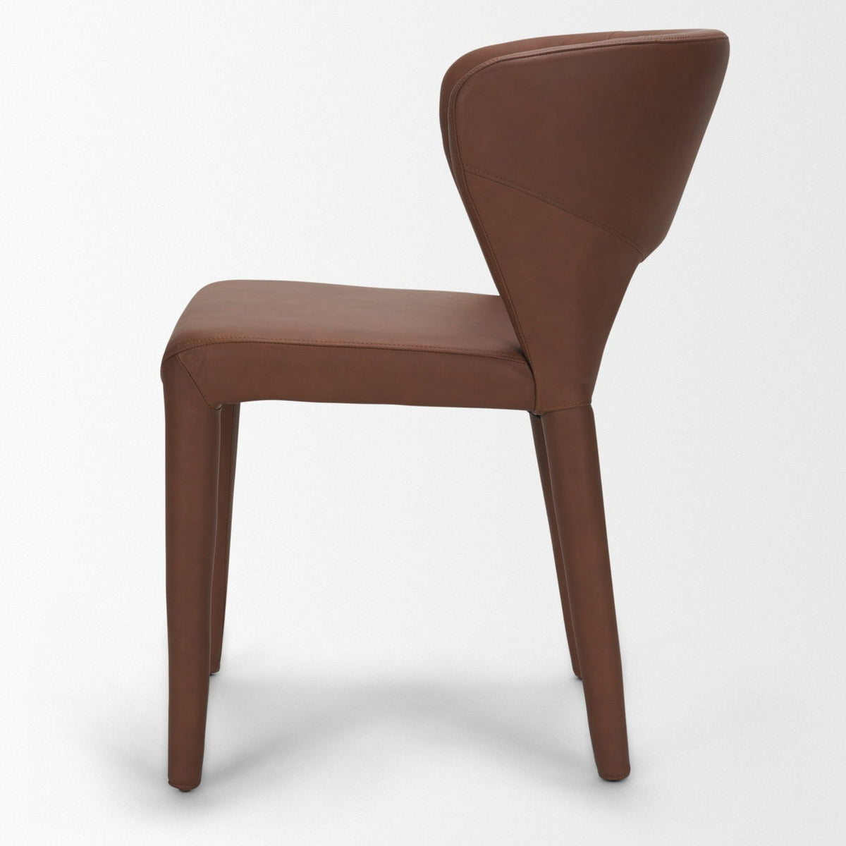 Mercana Marek Wingback Dining Arm Chair | Nutmeg Leather w/ Wood