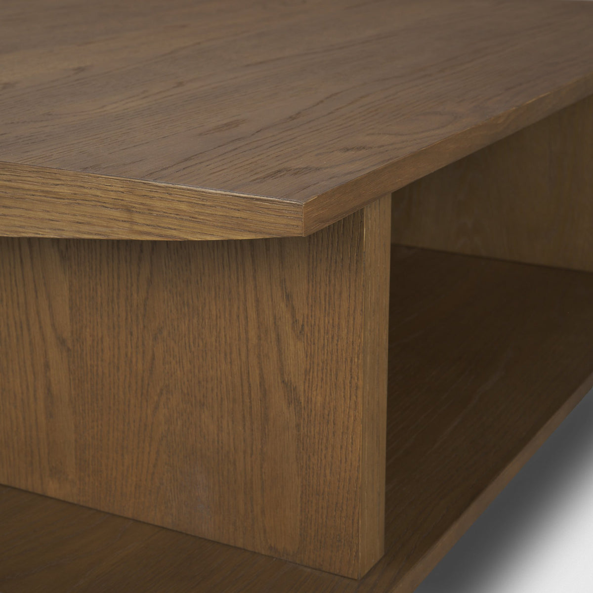 Mercana Boden 42" Square Wood Coffee Table w/ Open Shelf