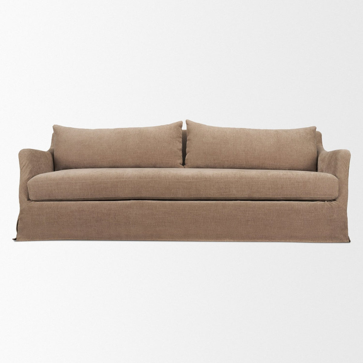 Mercana Ellington Slipcovered Slope Arm Sofa | 3 Seater | Stonewashed Latte Fabric