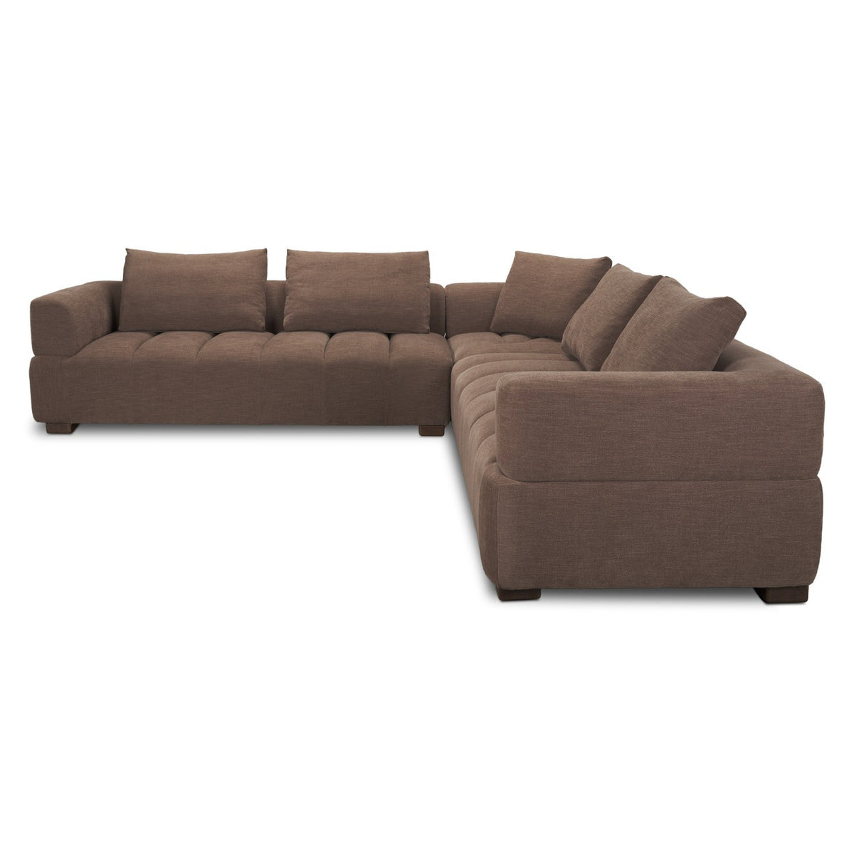 Mercana Warner Channel 3 Piece Sofa Set w/S Corner Piece w/Back Cushions in Brown, primary product view