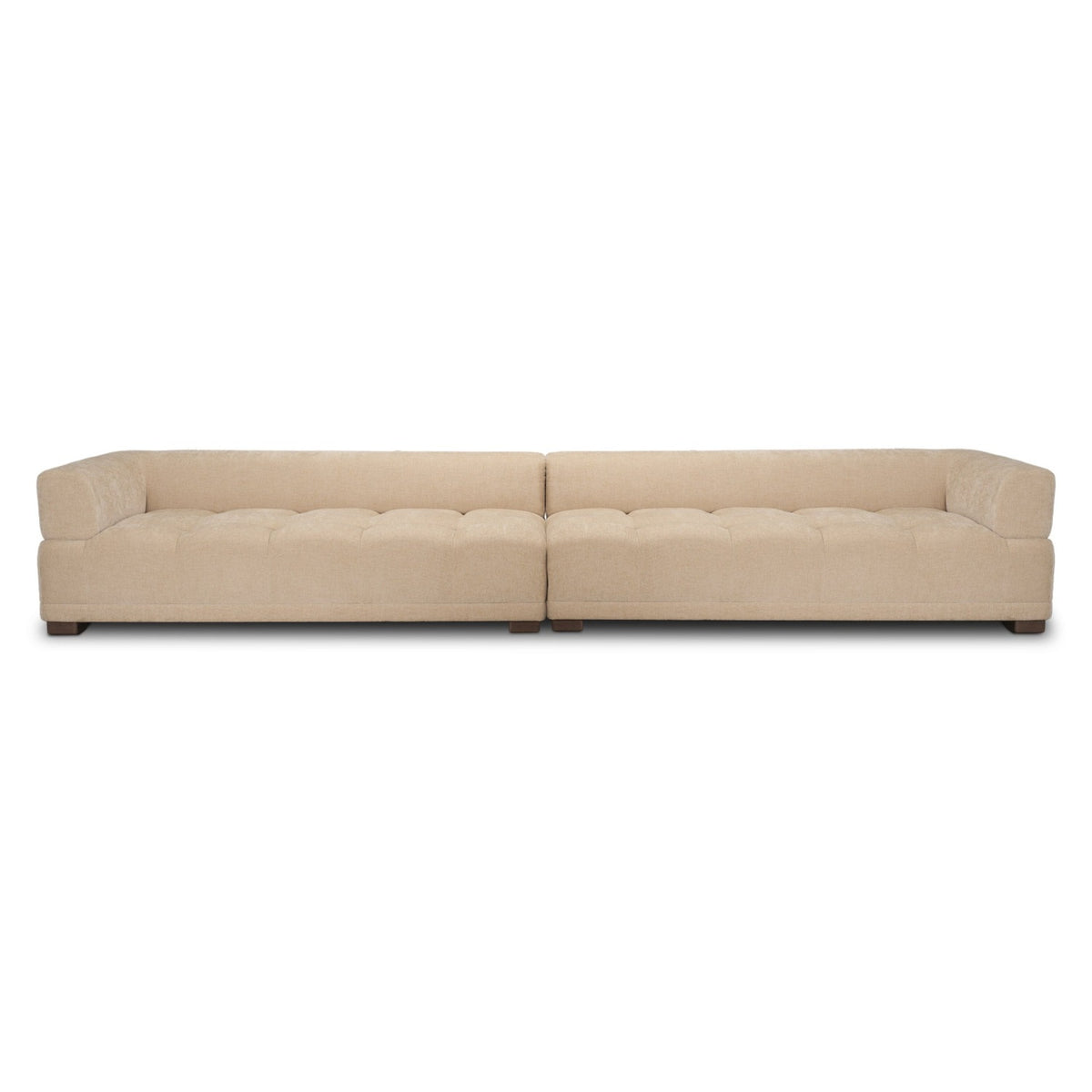 Mercana Warner Quilt 2 Piece Long Sofa Set in Beige, primary product view