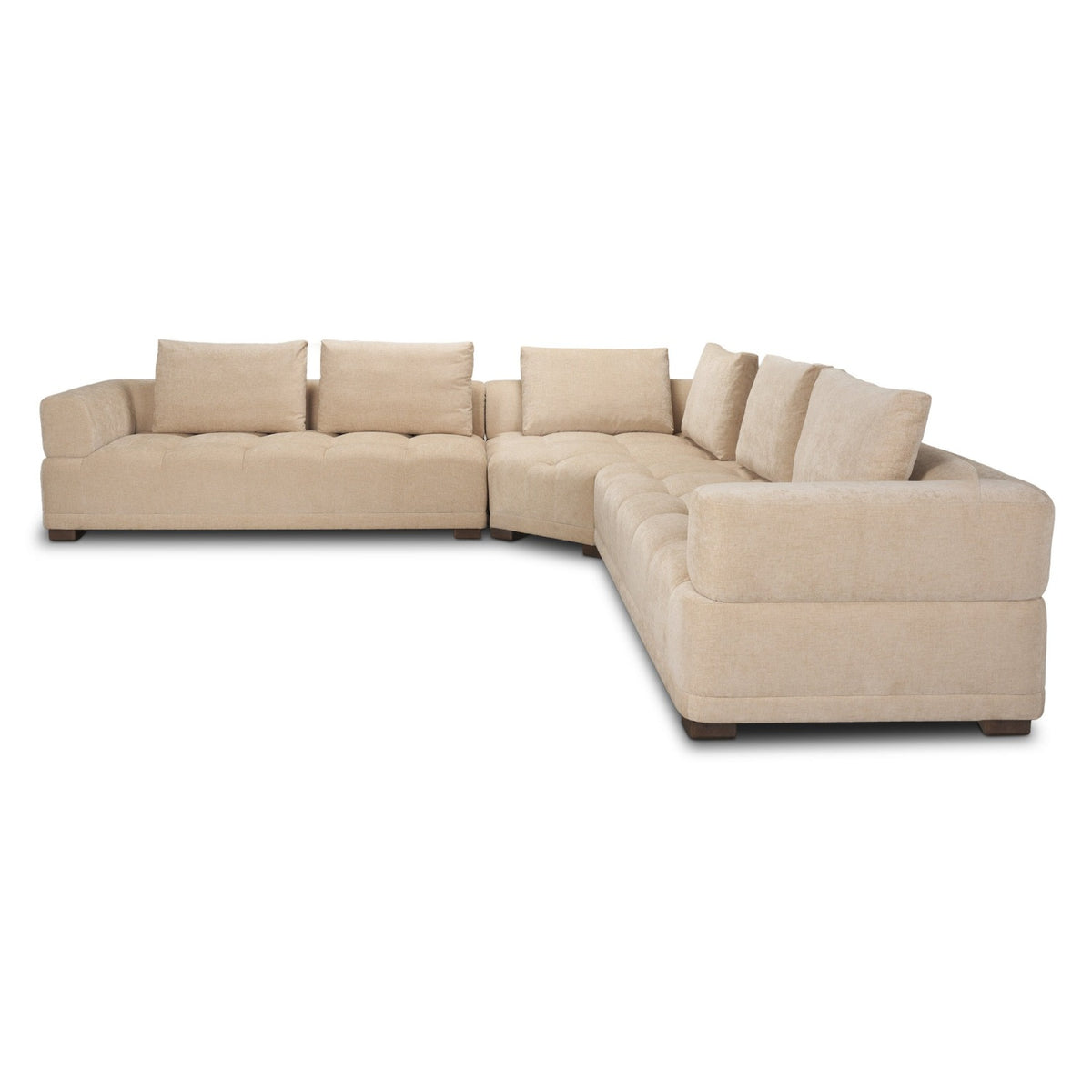 Mercana Warner Quilt 3 Piece Sofa Set w/Corner Piece w/Back Cushions in Beige, primary product view