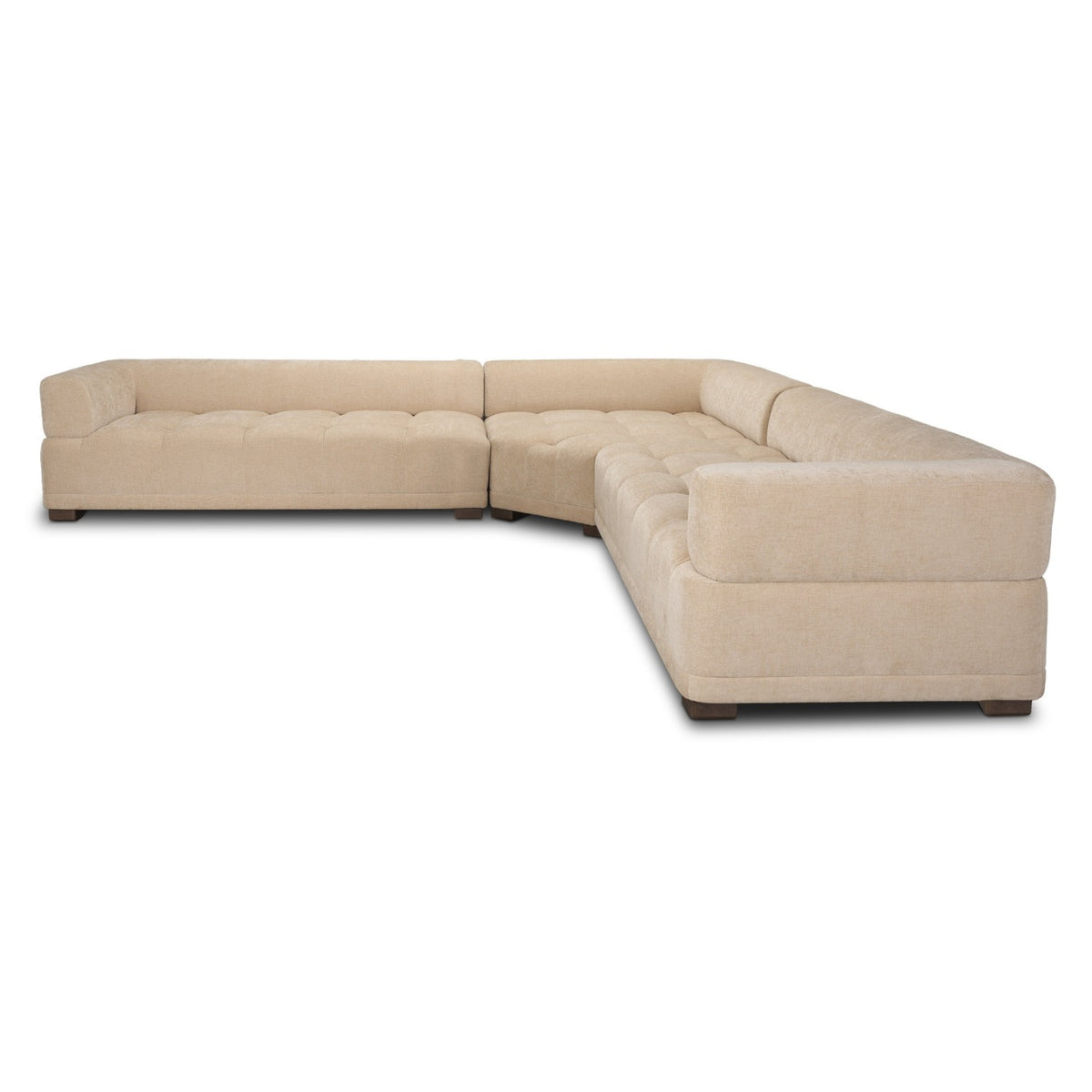 Mercana Warner Quilt 3 Piece Sofa Set w/Corner Piece in Beige, primary product view