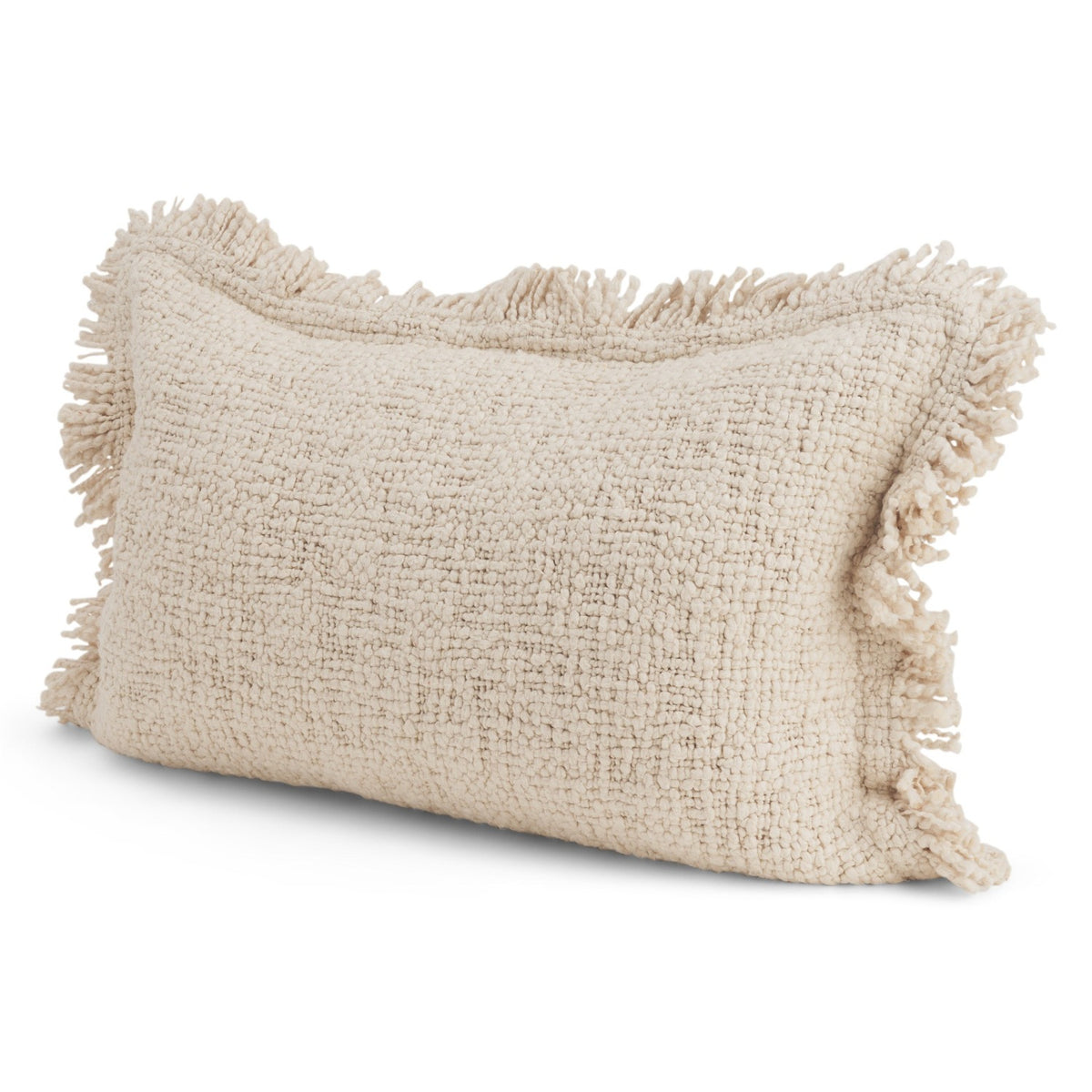 Mercana Kambal Light Beige Cotton Throw Pillow, primary product view