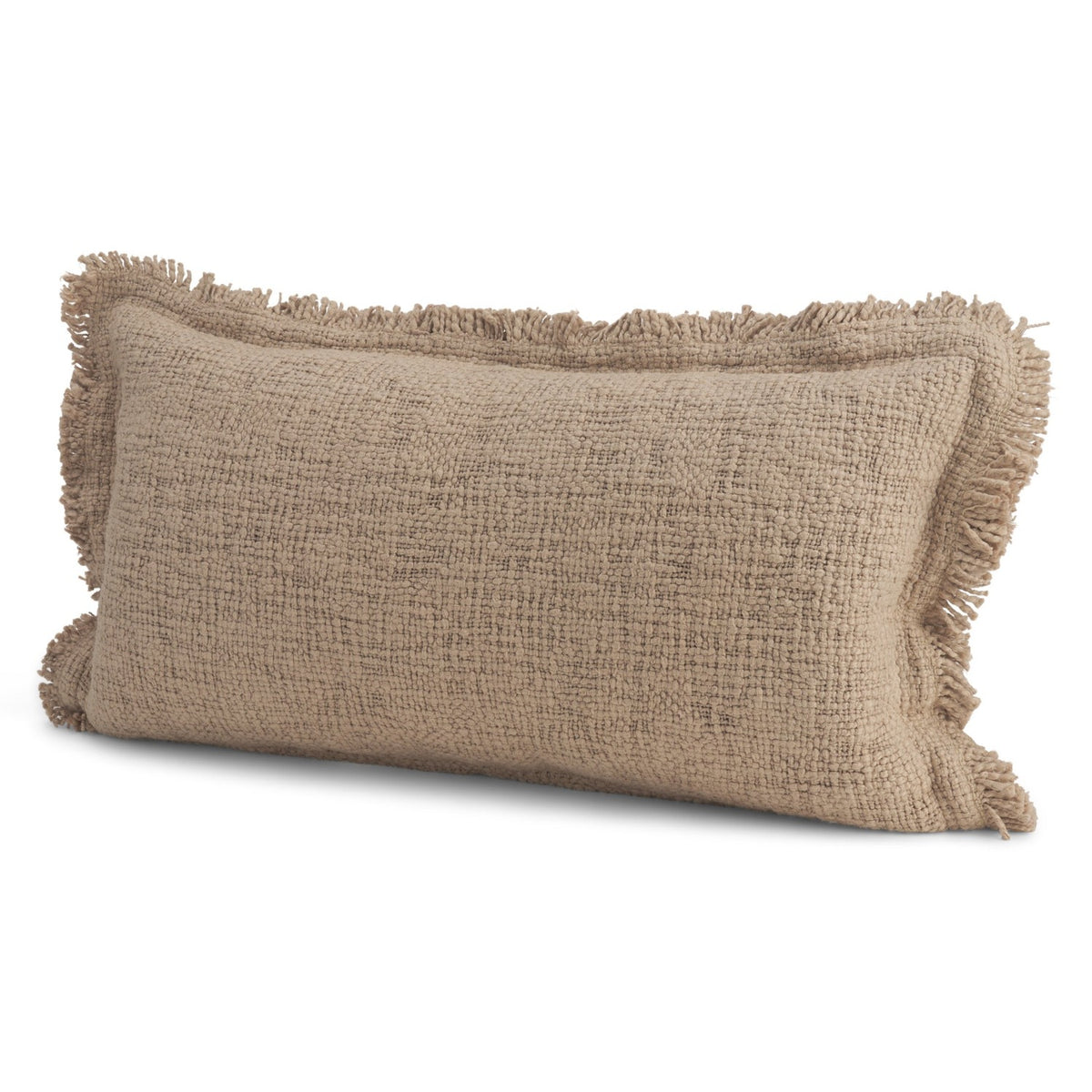 Mercana Kambal Sand Cotton Throw Pillow in Taupe, primary product view