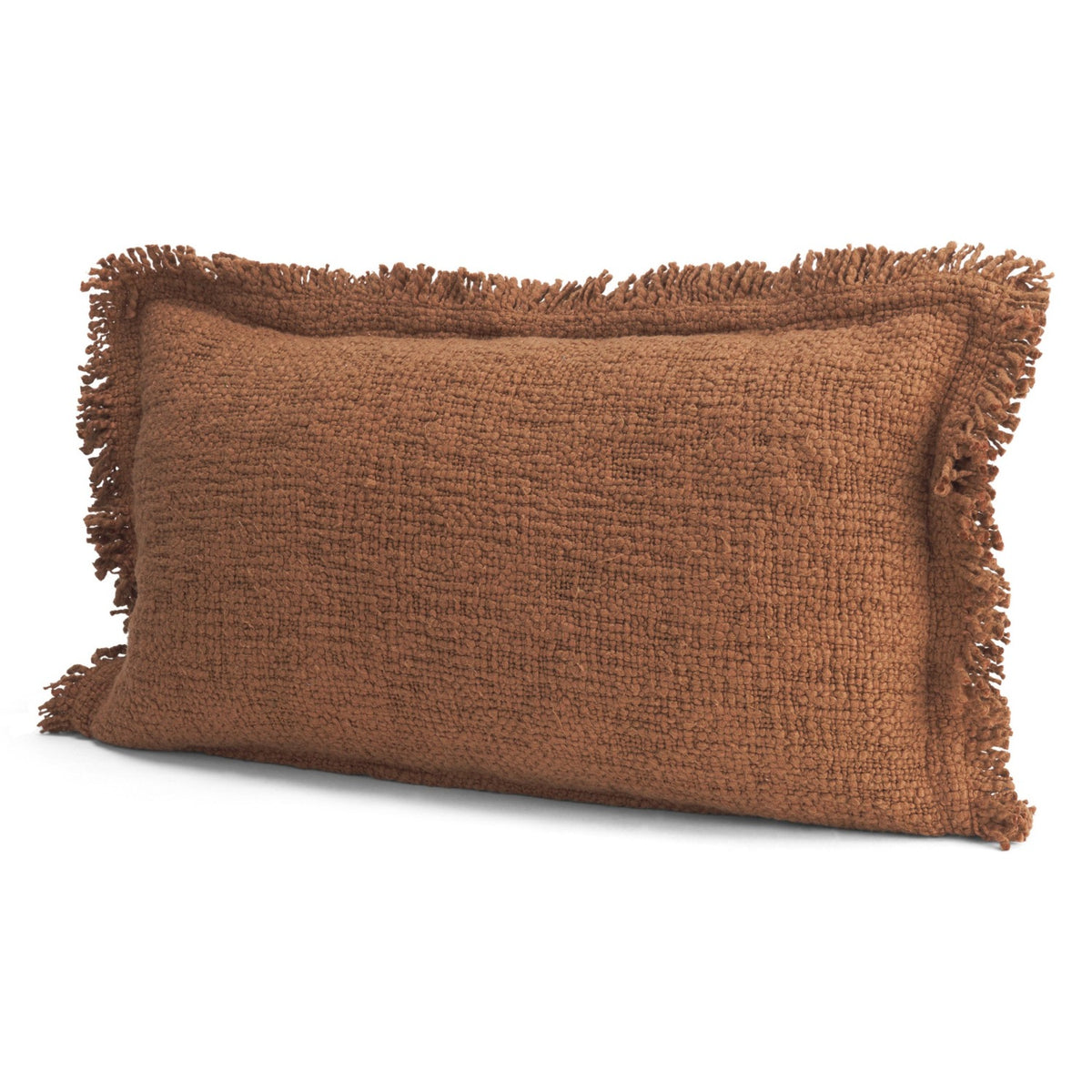 Mercana Kambal Mahogany Cotton Throw Pillow in Reddish-brown, primary product view