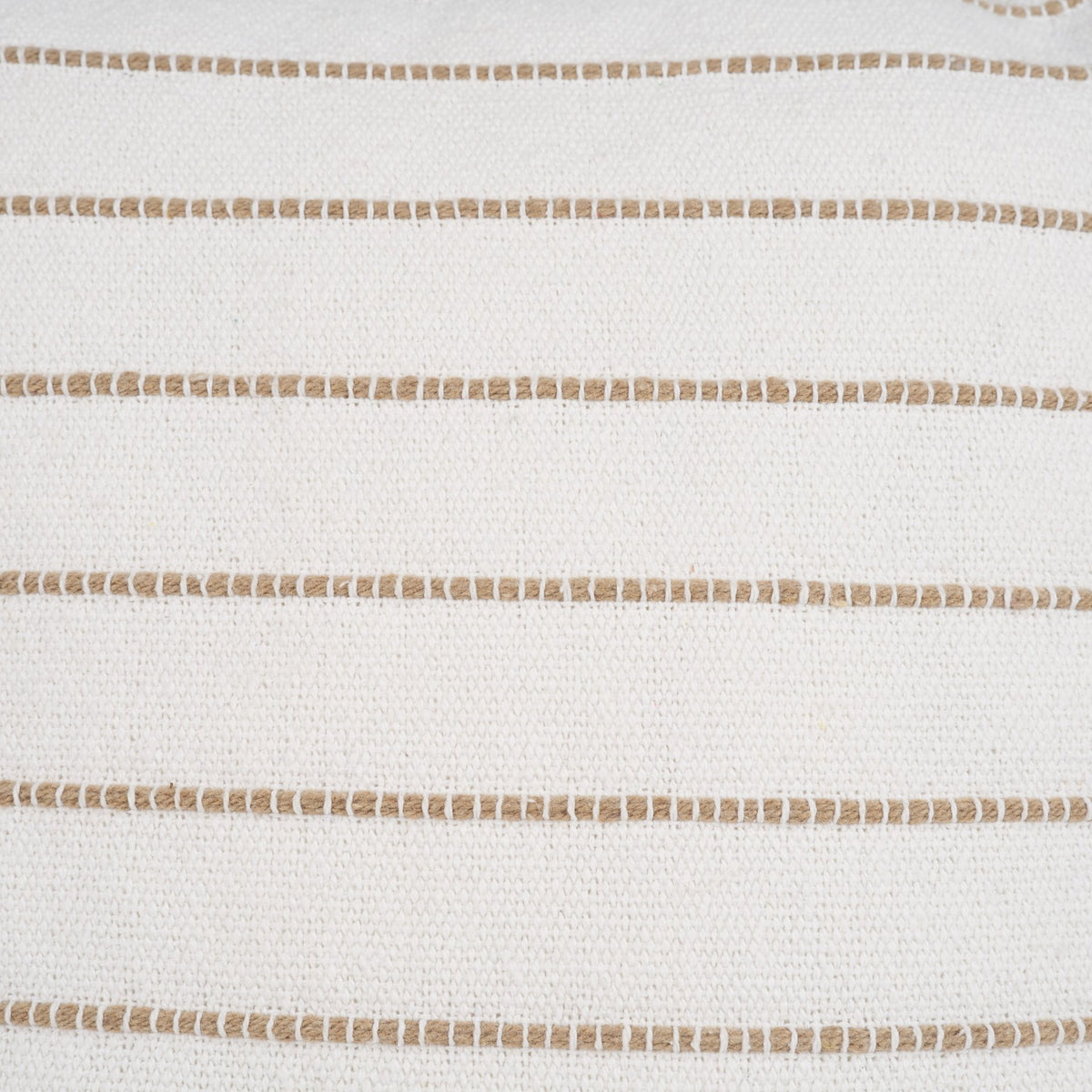 Mercana Willow Square Cream w/ Camel Stripes Pillow Cover w/Down Filler