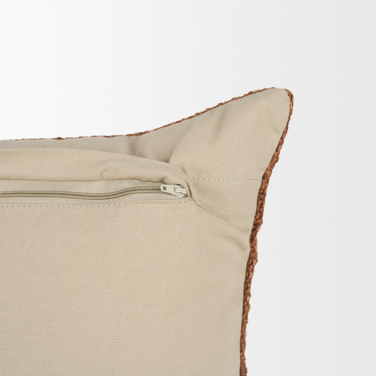 Mercana Lowen Lumbar Copper Rust Woven Pillow Cover w/Down Filler
