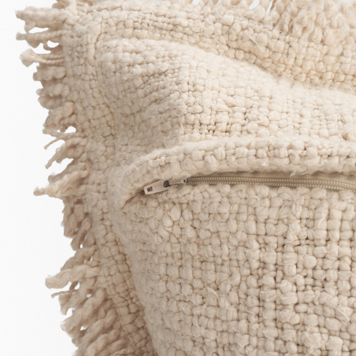 Mercana Kambal Light Beige Cotton Pillow Cover w/Down Filler