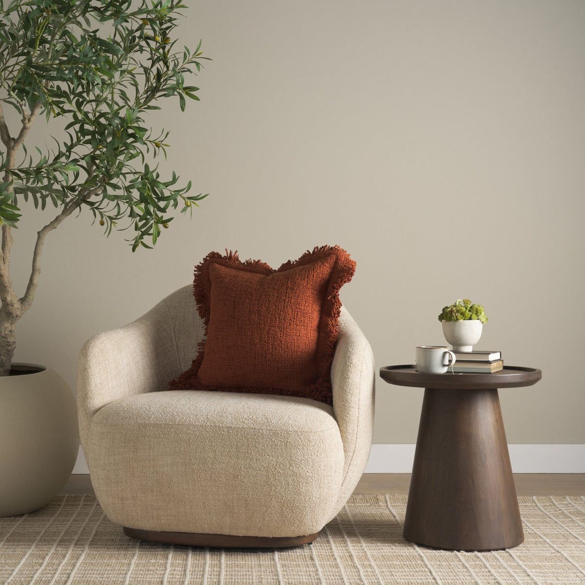 Mercana Kambal Copper Rust Cotton Decorative Pillow Cover