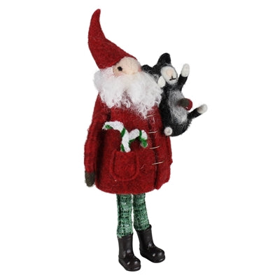 Santa with Dog Sculpture