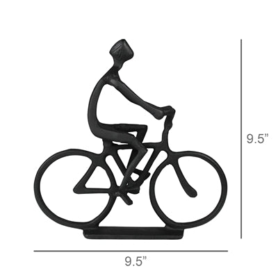 Mann on Bicycle Sculpture