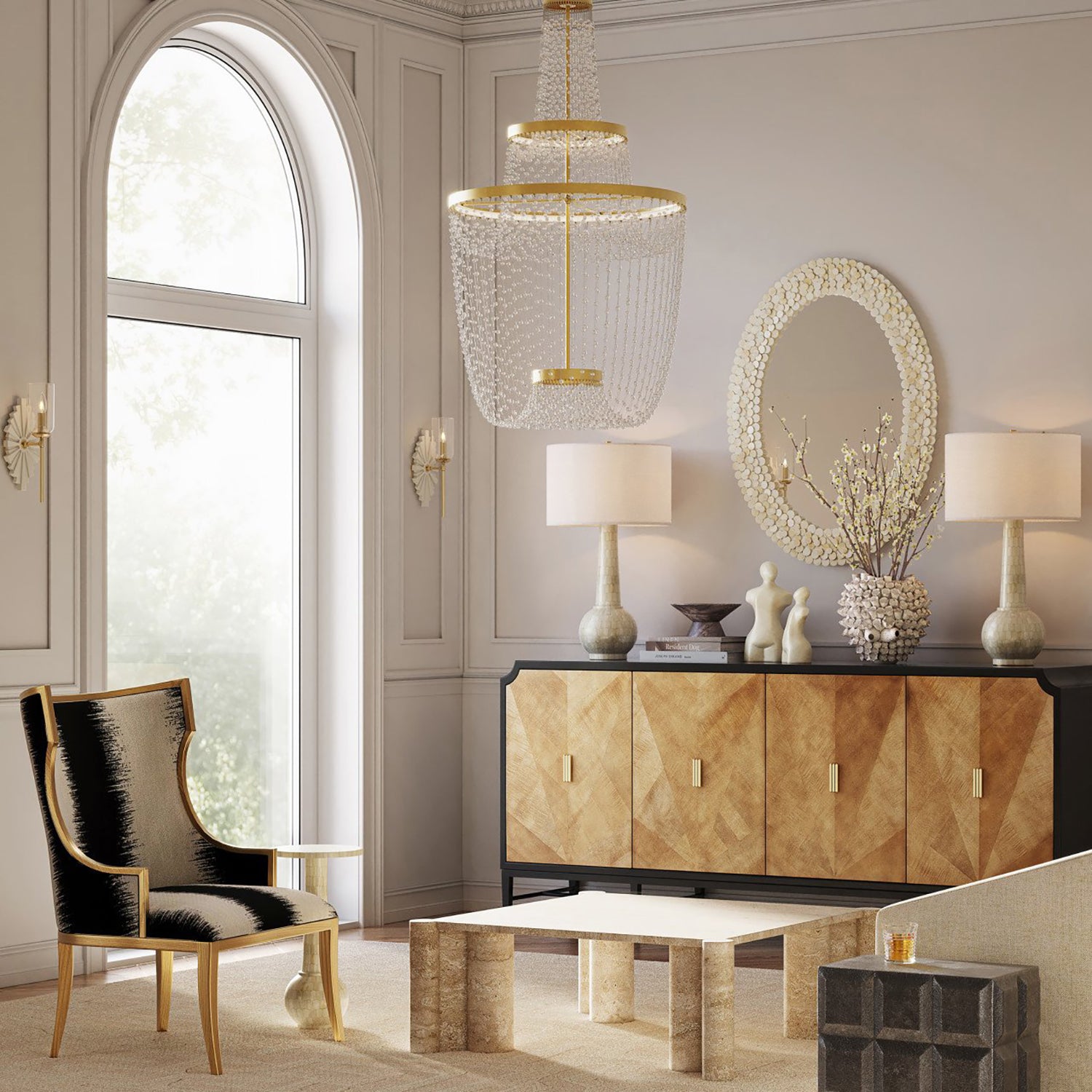 Currey & Co Merriam Oval Wall Mirror