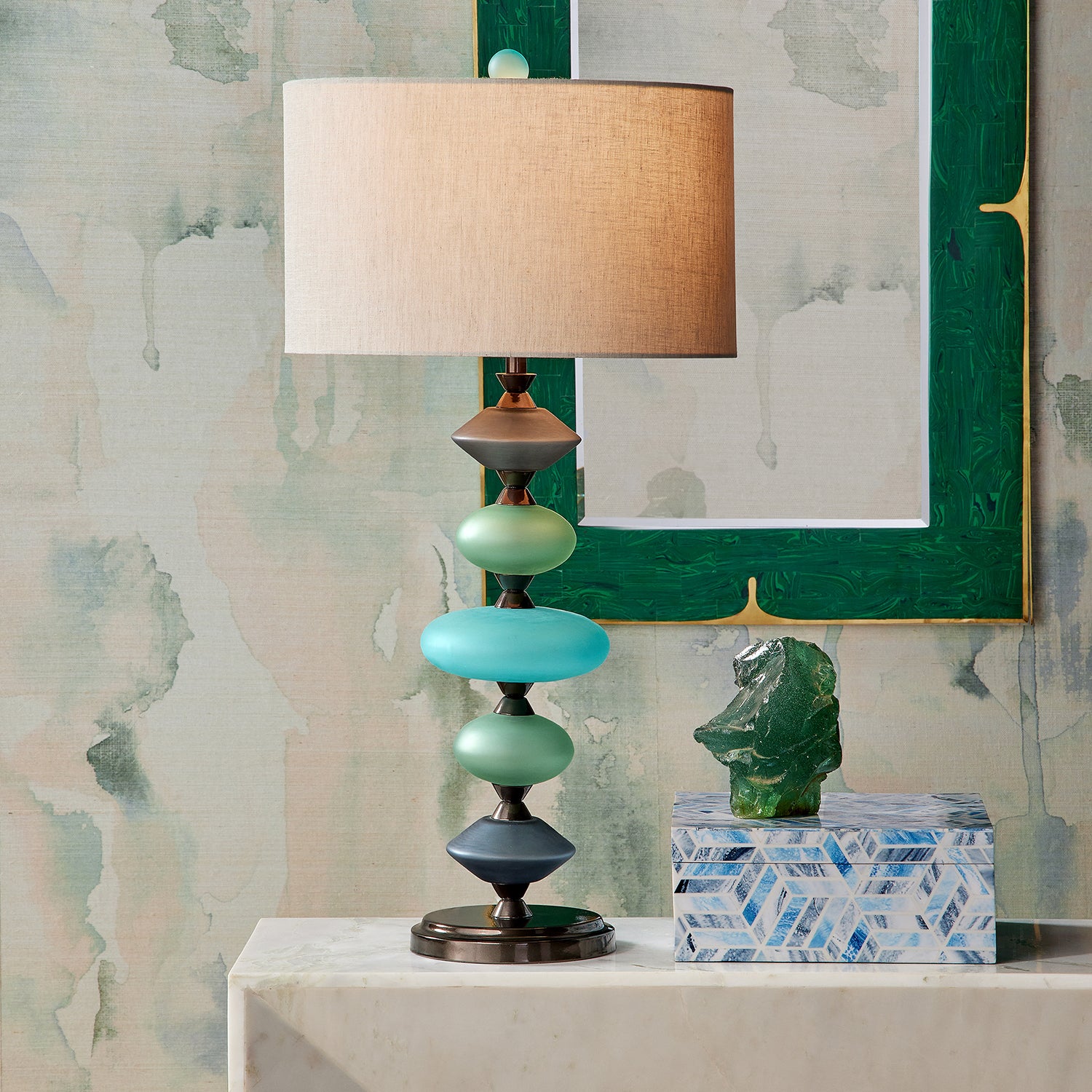 Currey & Co Orin Green Mirror