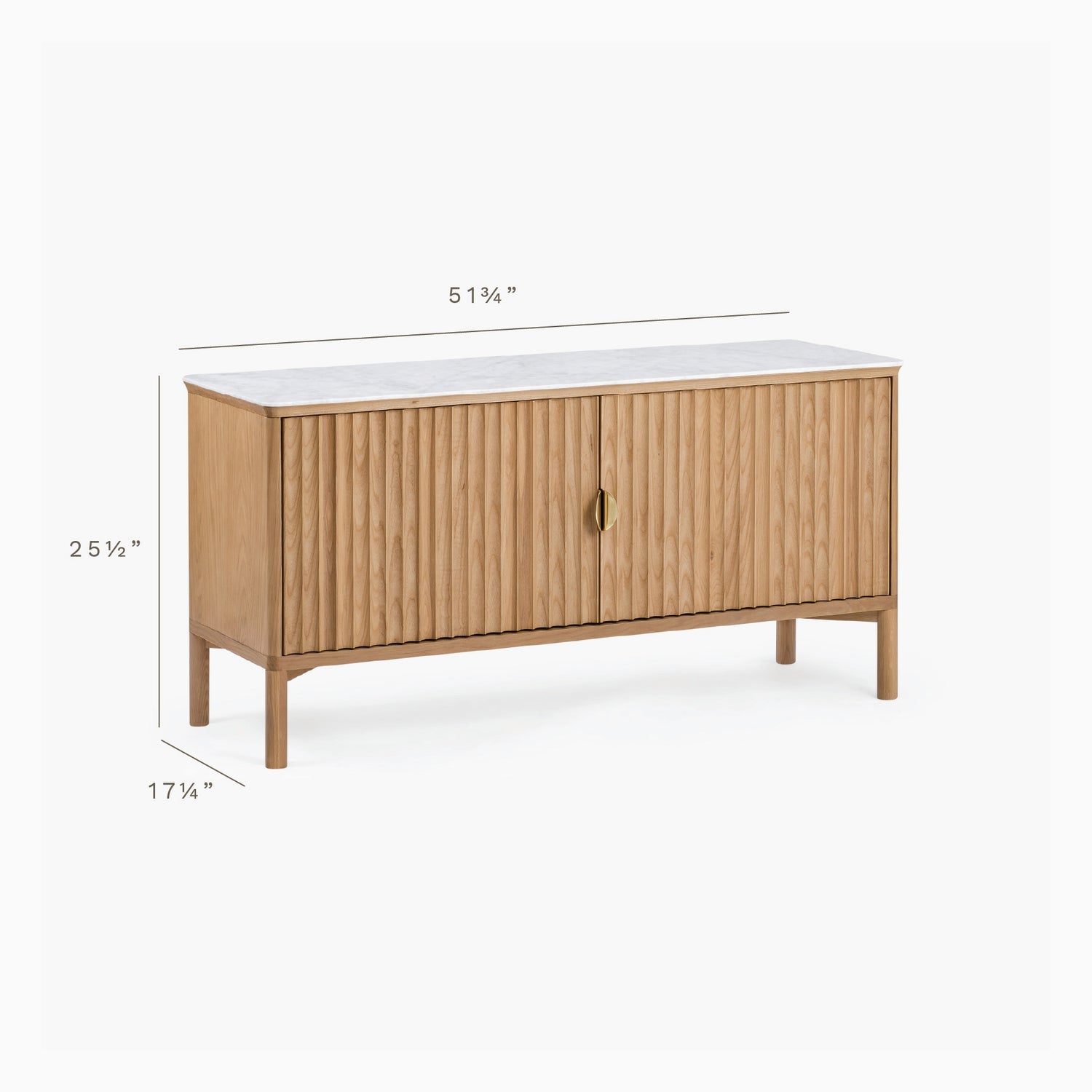 Co. House Designs Olive Reeded Natural Oak Sideboard