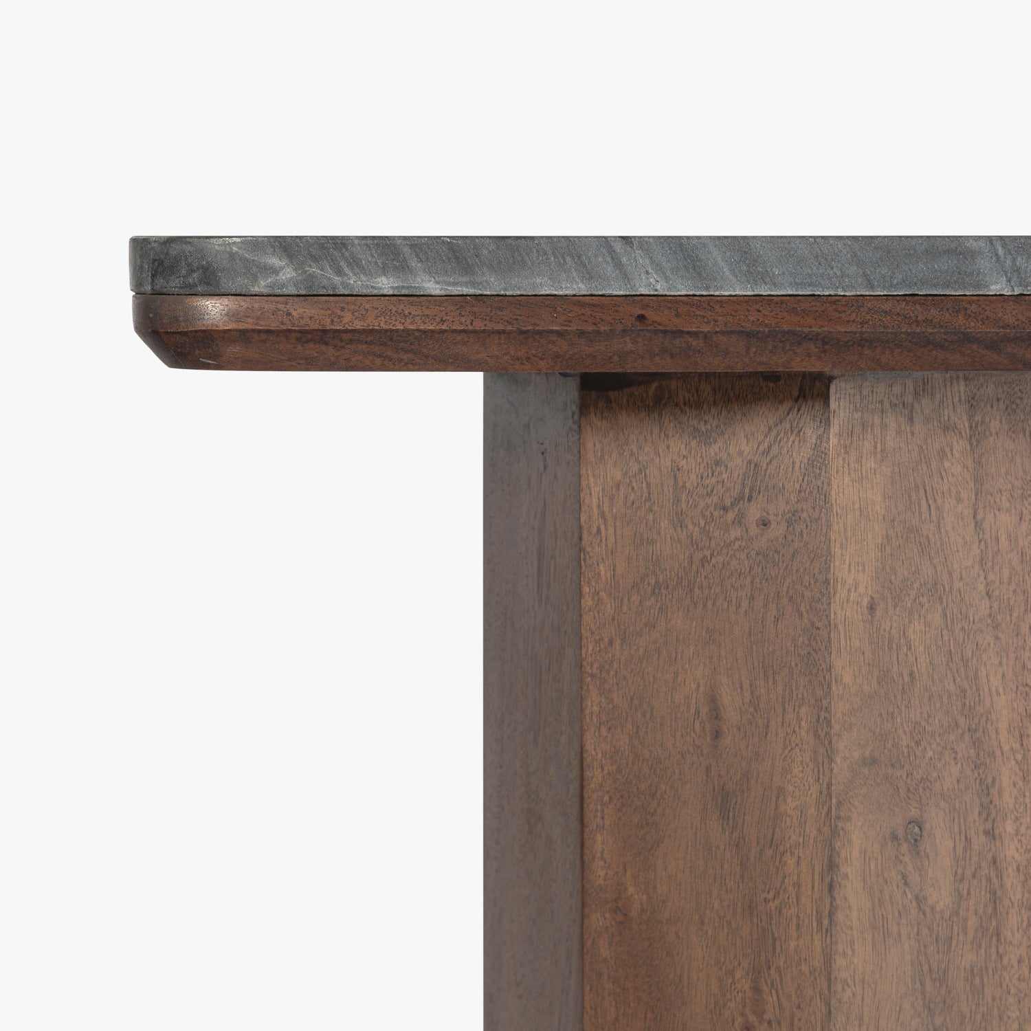 Co. House Designs Hex Leg Marble Dark Walnut Console Table