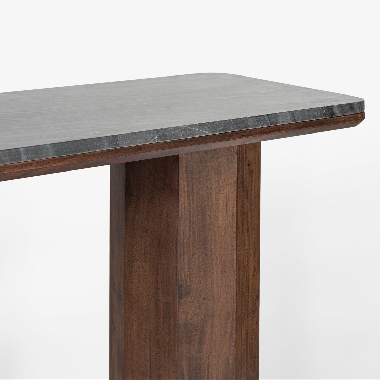 Co. House Designs Hex Leg Marble Dark Walnut Console Table
