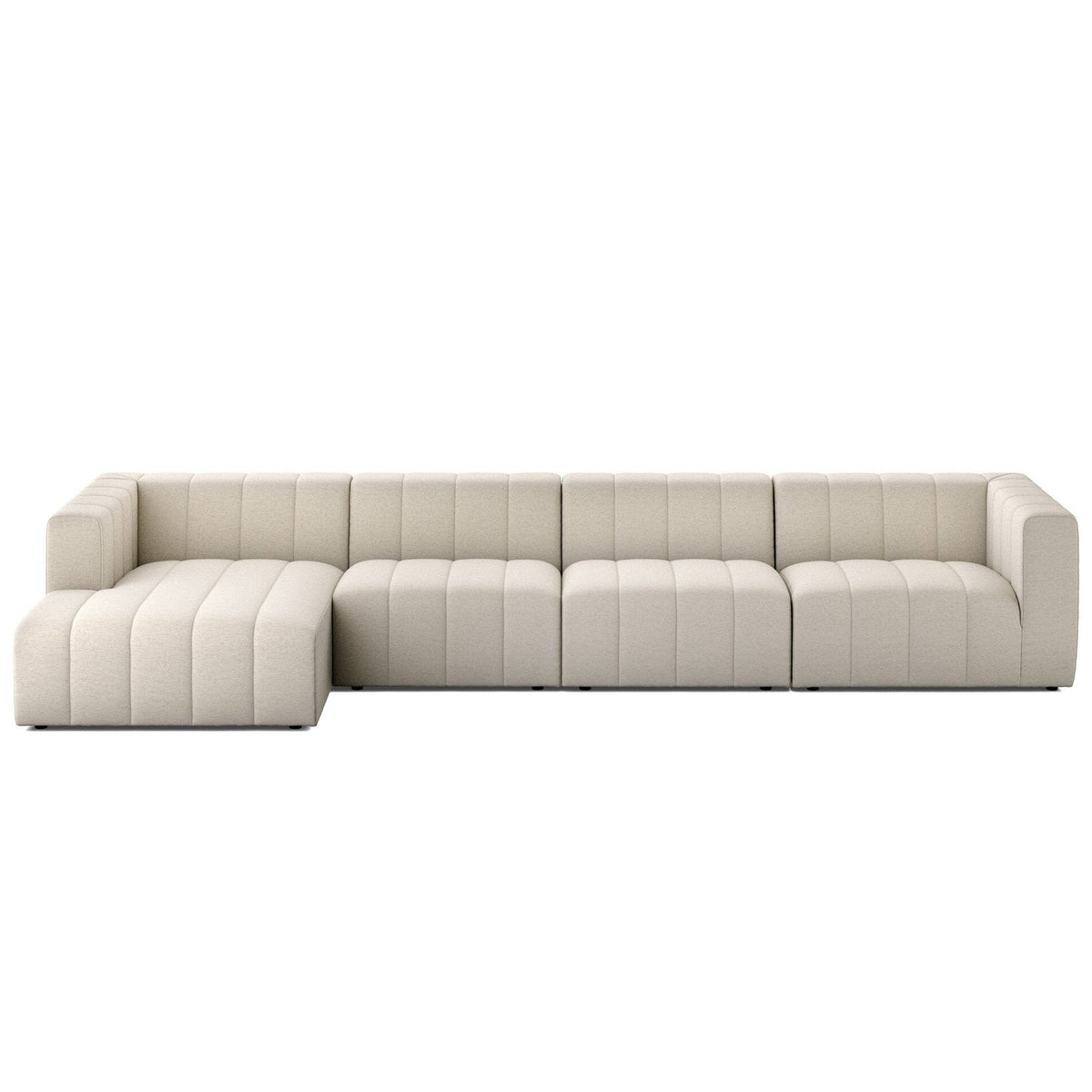 Four Hands Langham Channeled Crypton Nomad Snow 4 Piece Sectional Sofa front view