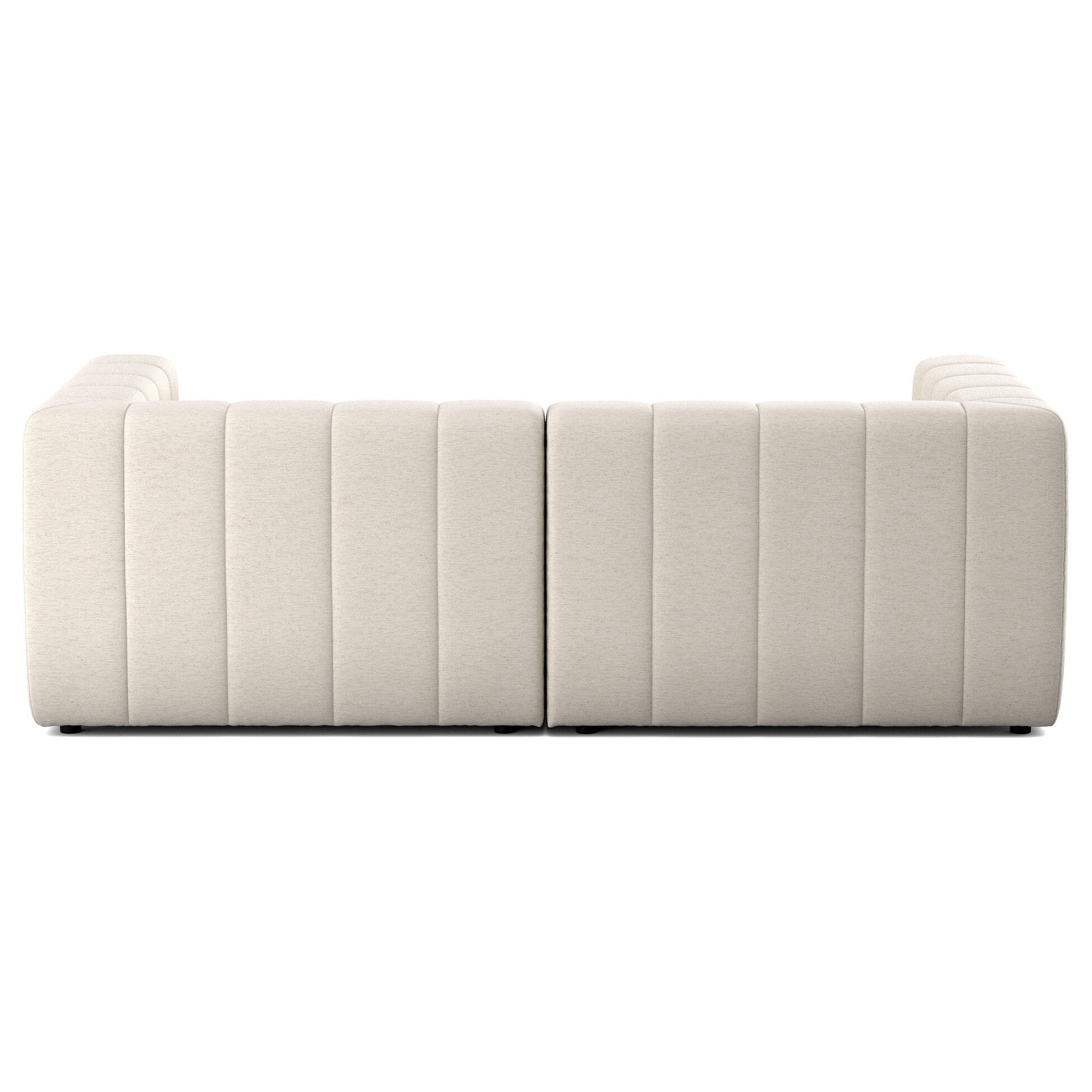 Four Hands Langham Channeled Crypton Nomad Snow 2 Piece Sectional Sofa back view
