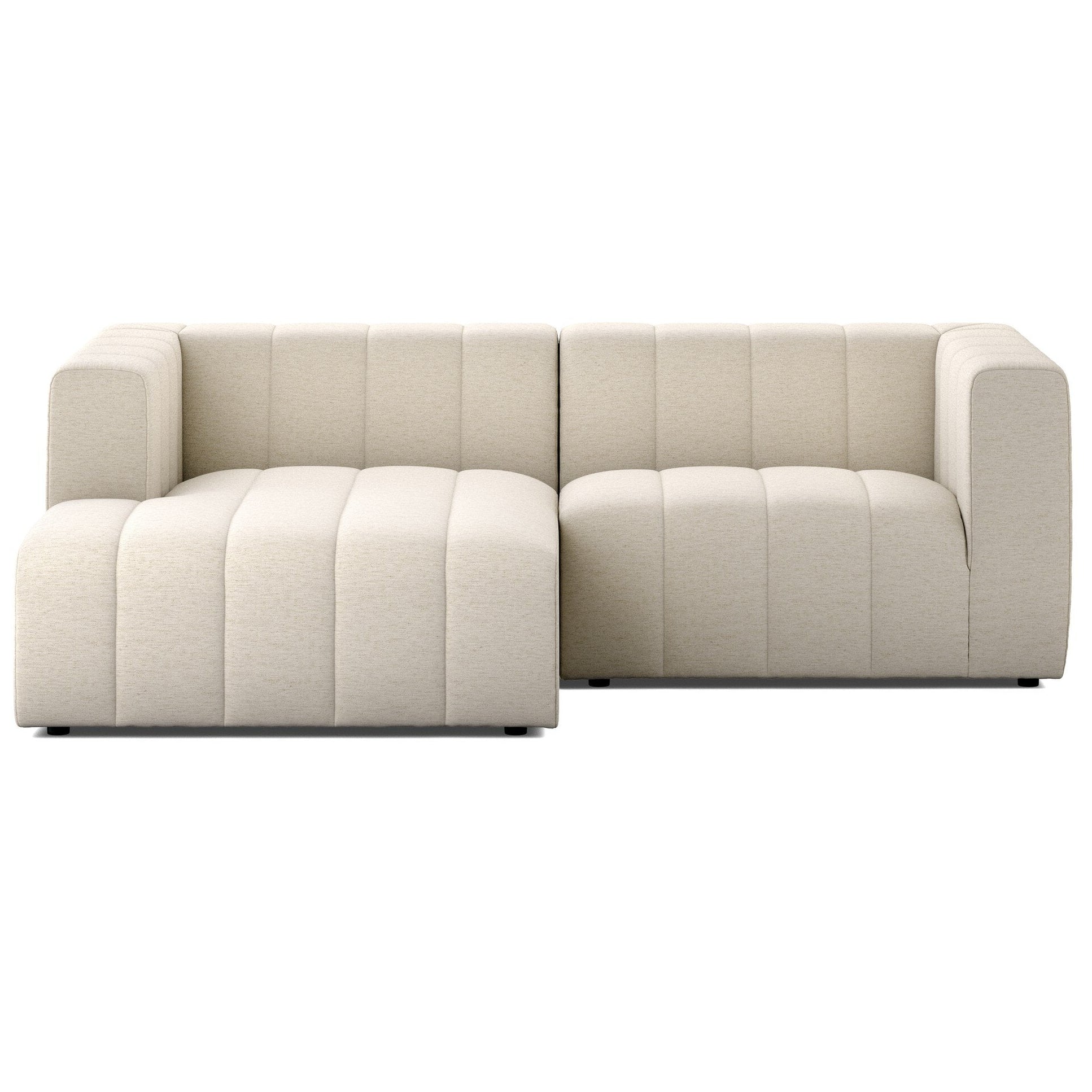 Four Hands Langham Channeled Crypton Nomad Snow 2 Piece Sectional Sofa front view
