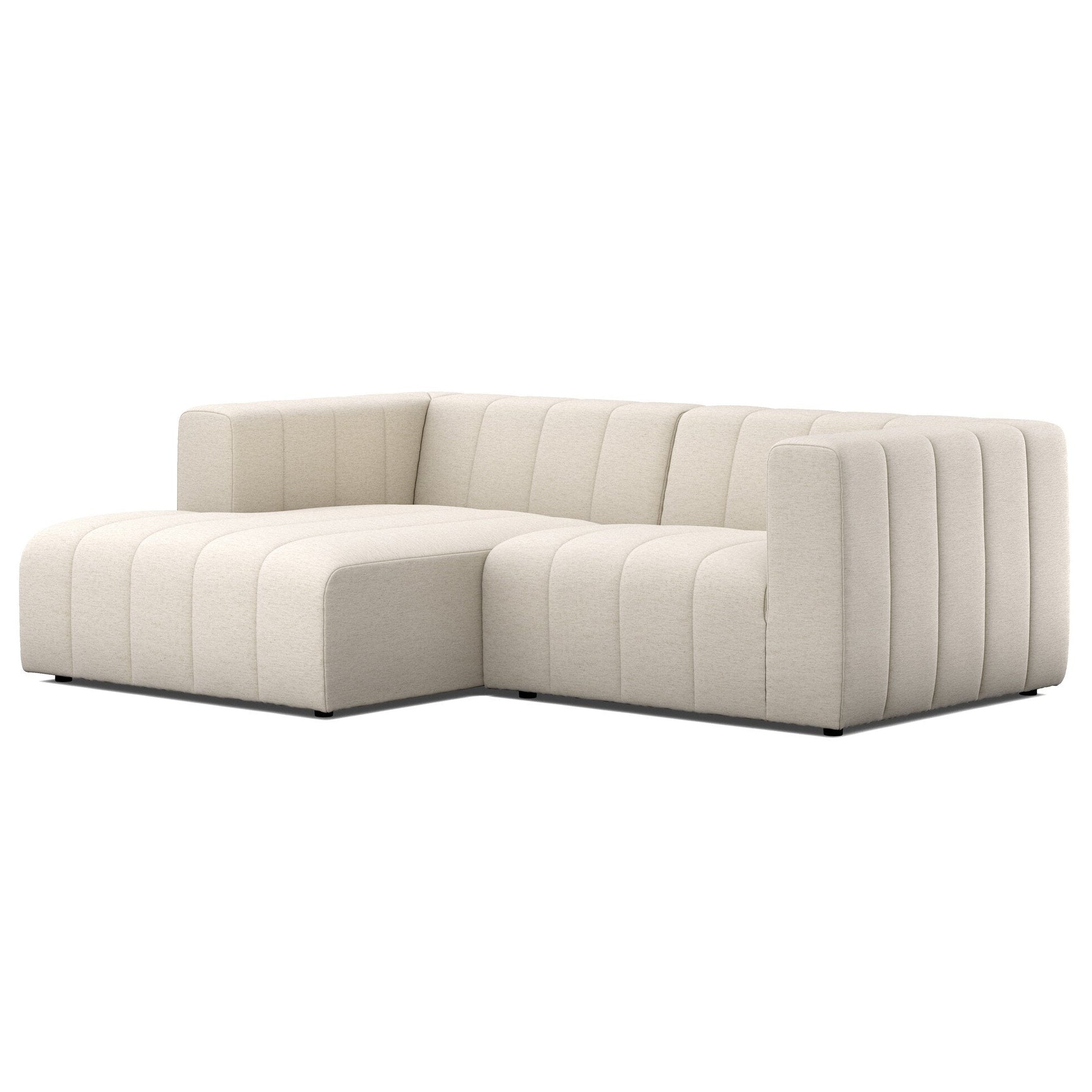 Four Hands Langham Channeled Crypton Nomad Snow 2 Piece Sectional Sofa styled view
