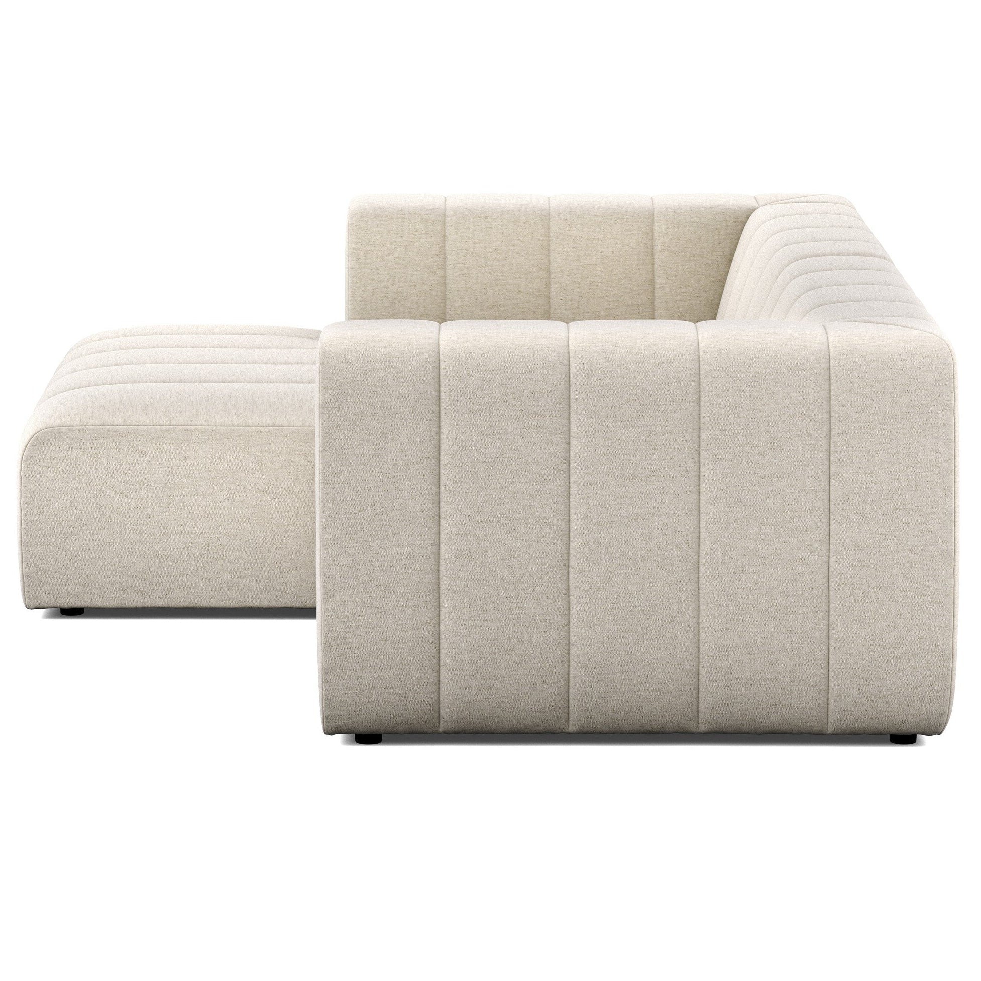 Four Hands Langham Channeled Crypton Nomad Snow 2 Piece Sectional Sofa side view