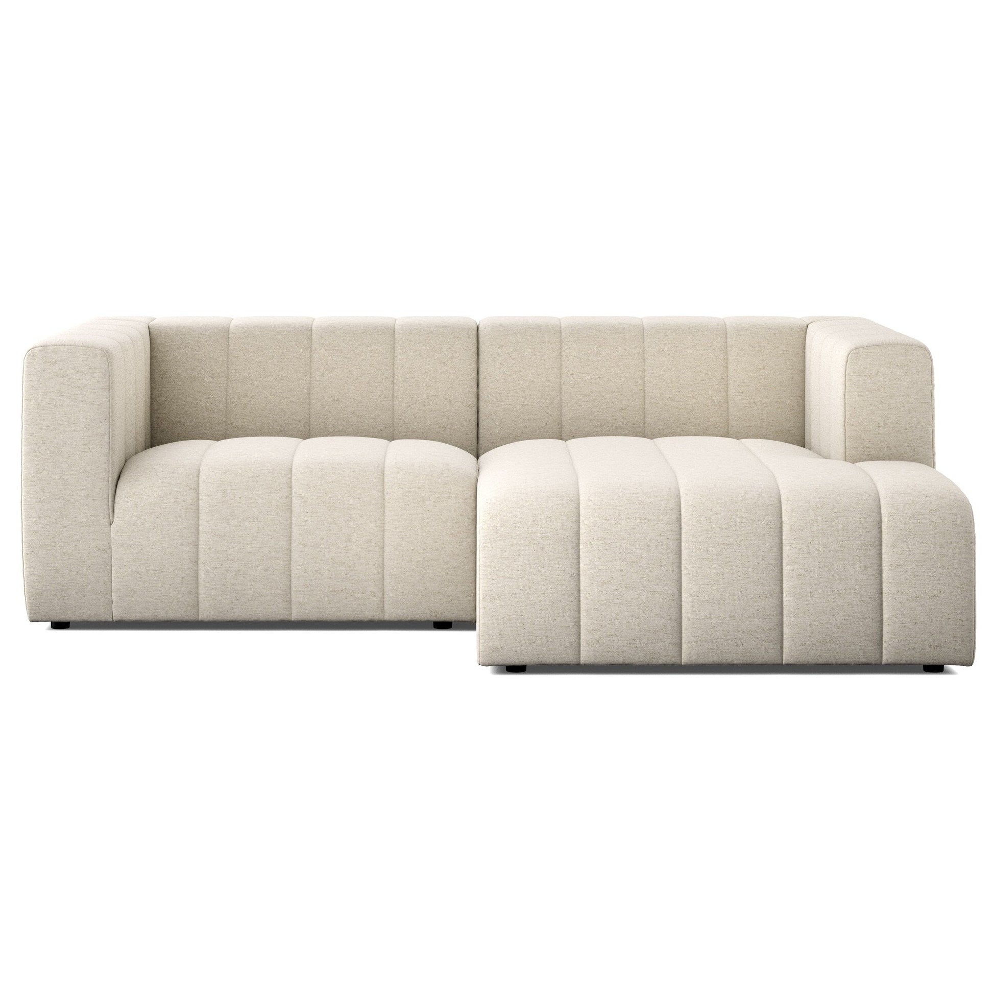 Four Hands Langham Channeled Crypton Nomad Snow 2 Piece Sectional Sofa front view