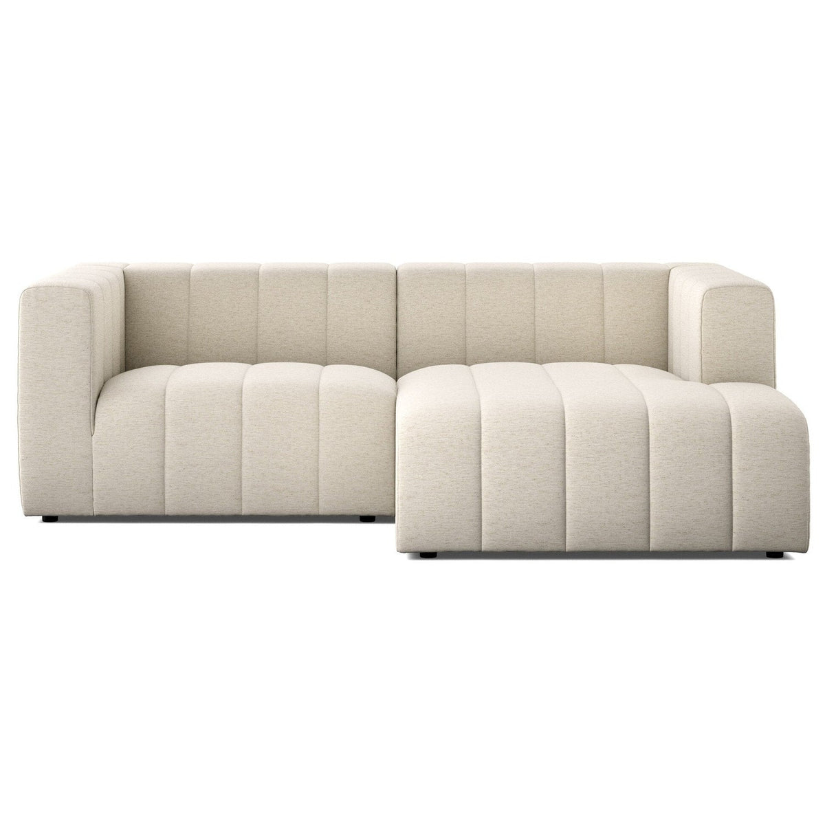 Four Hands Langham Channeled Crypton Nomad Snow 2 Piece Sectional Sofa front view