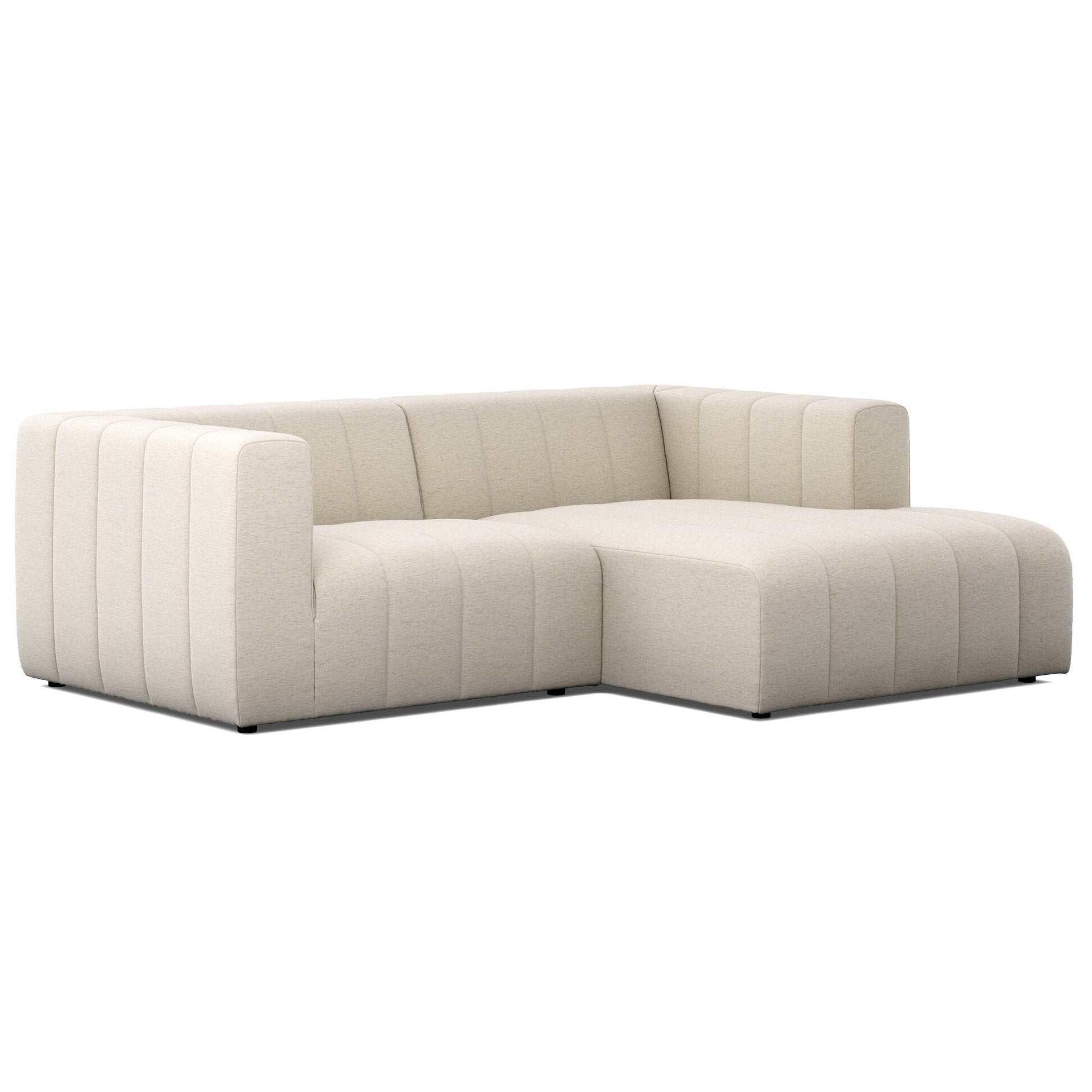 Four Hands Langham Channeled Crypton Nomad Snow 2 Piece Sectional Sofa styled view