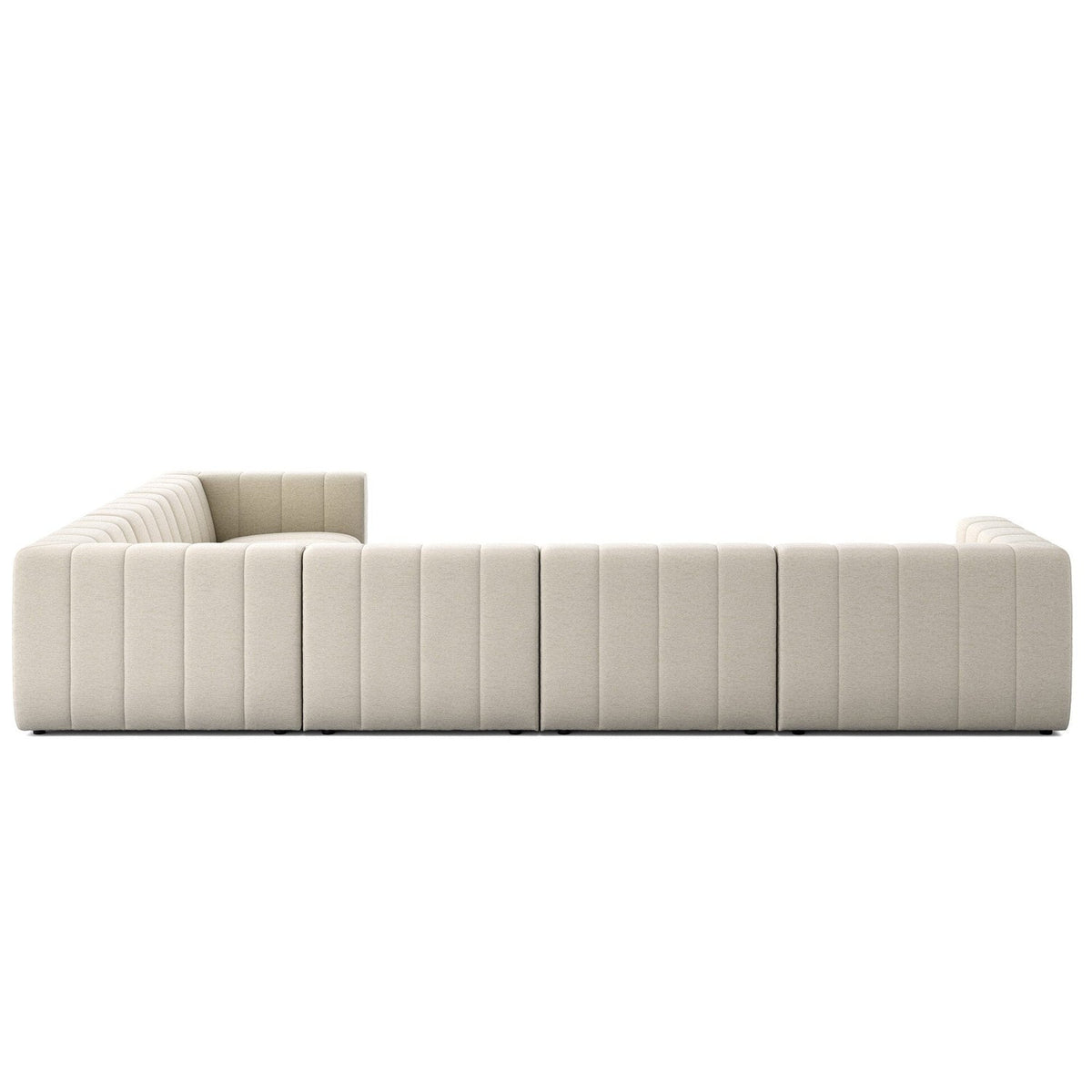 Four Hands Langham Channeled Crypton Nomad Snow 6 Piece Sectional Sofa back view