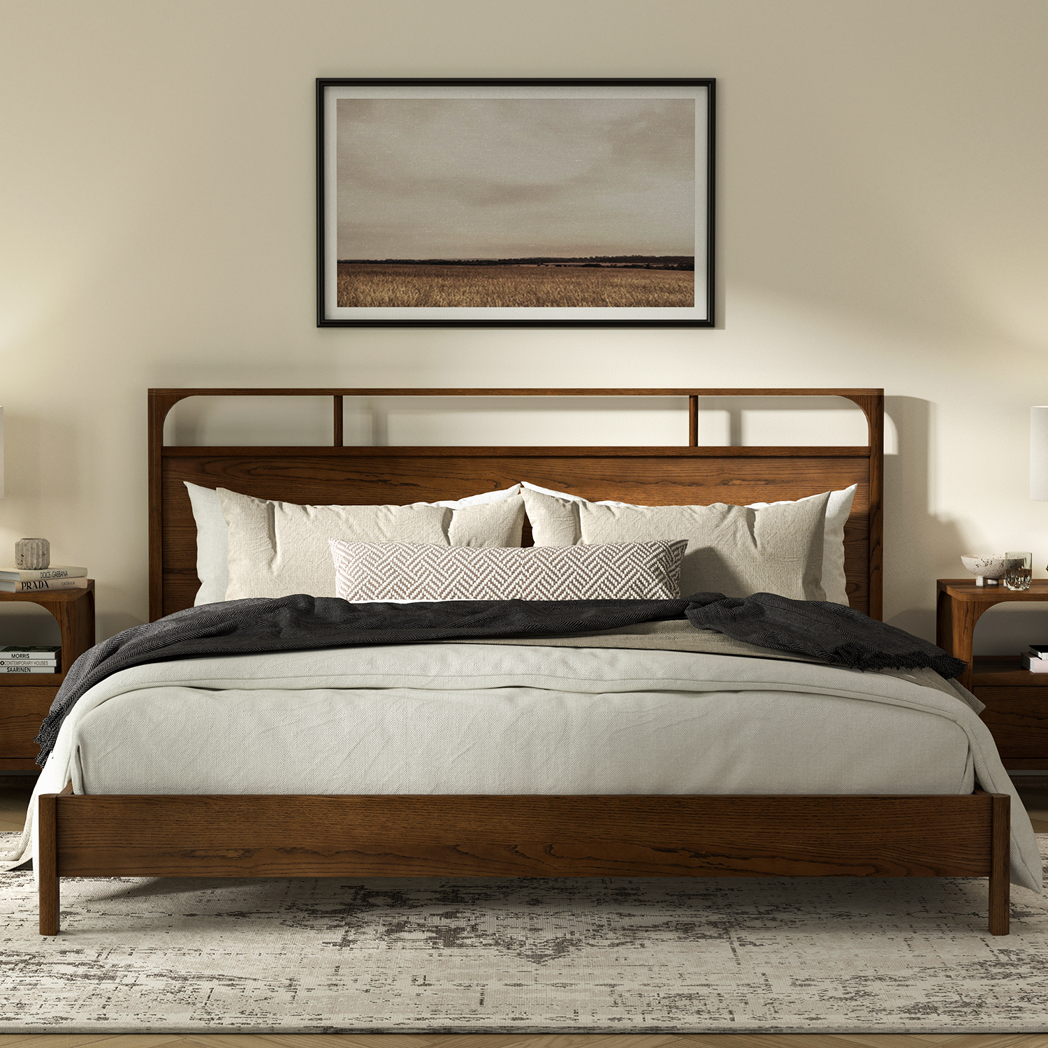 Co. House Designs Cali Oak Walnut Bed