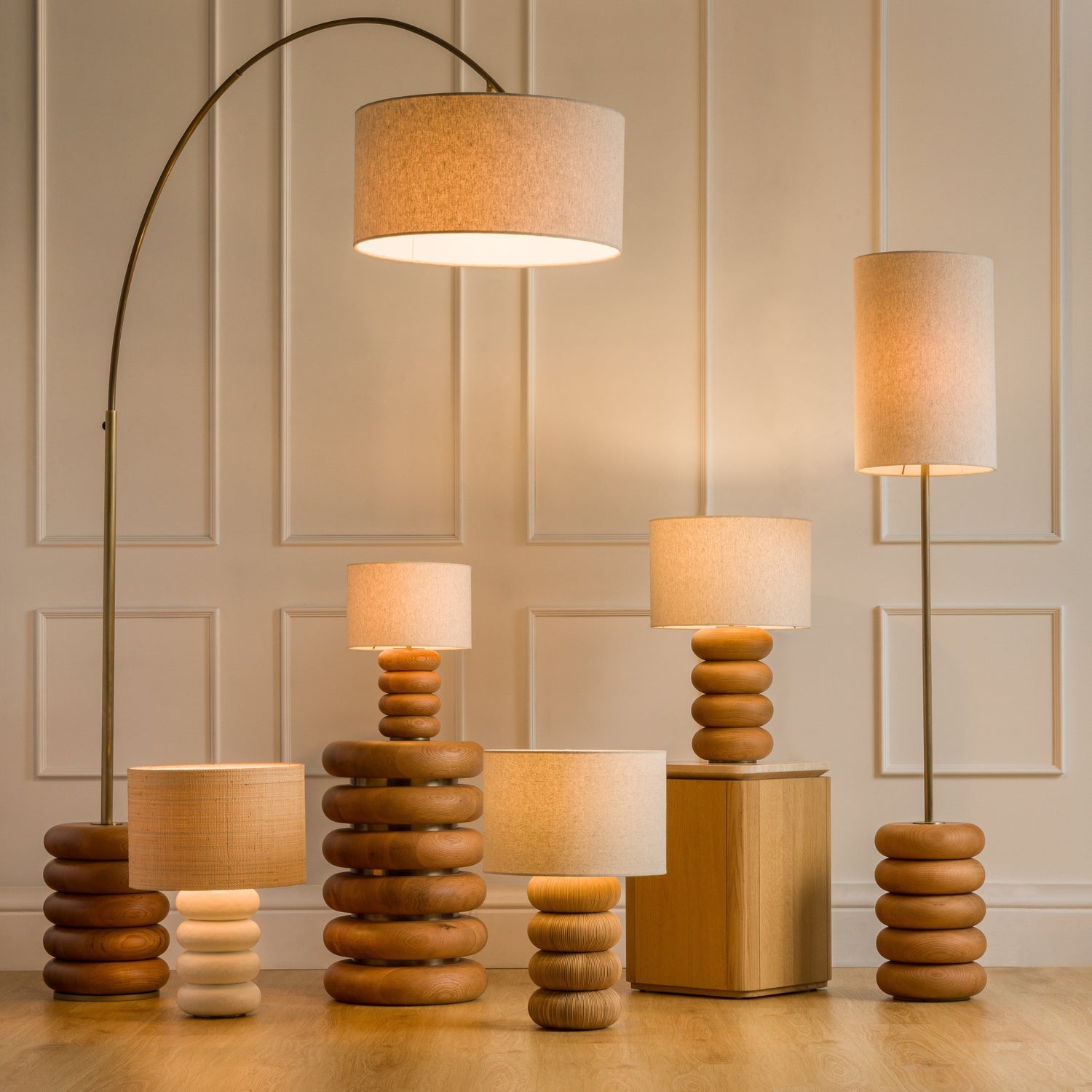 Co. House Designs Sandia Oak Wood Natural Large Table Lamp