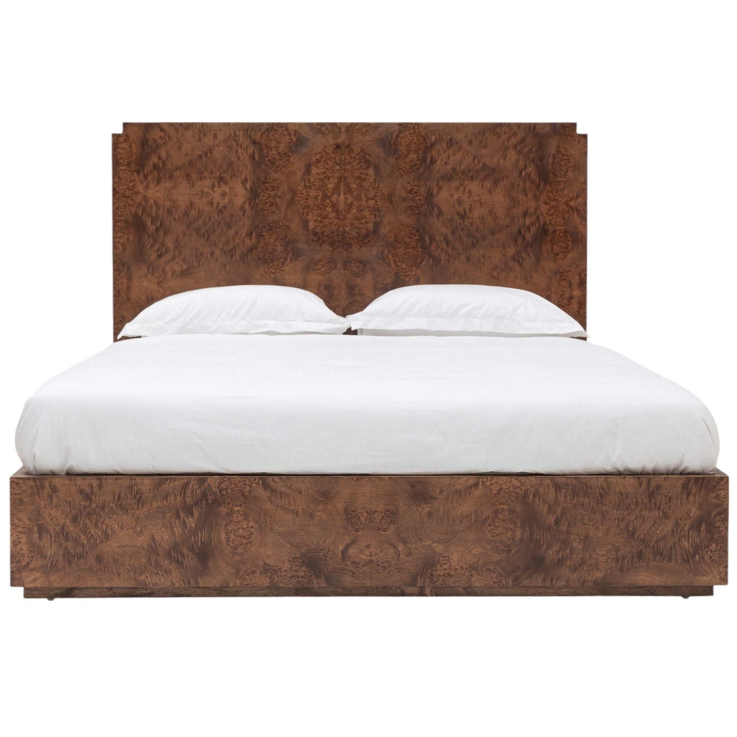Front view of the Co. House Designs Wesley Burl Dark Bed