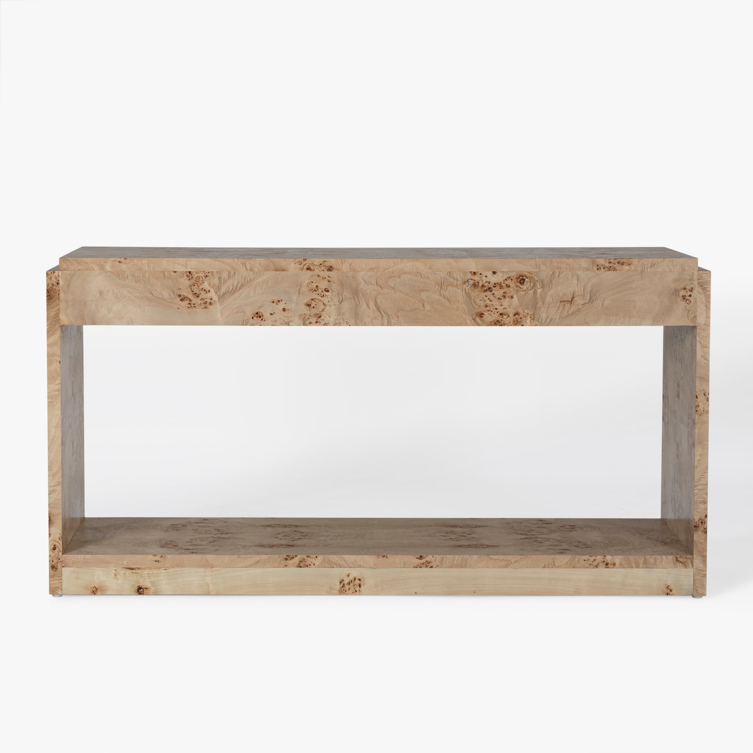 Back view of the Co. House Designs Wesley Burl Light Console Table