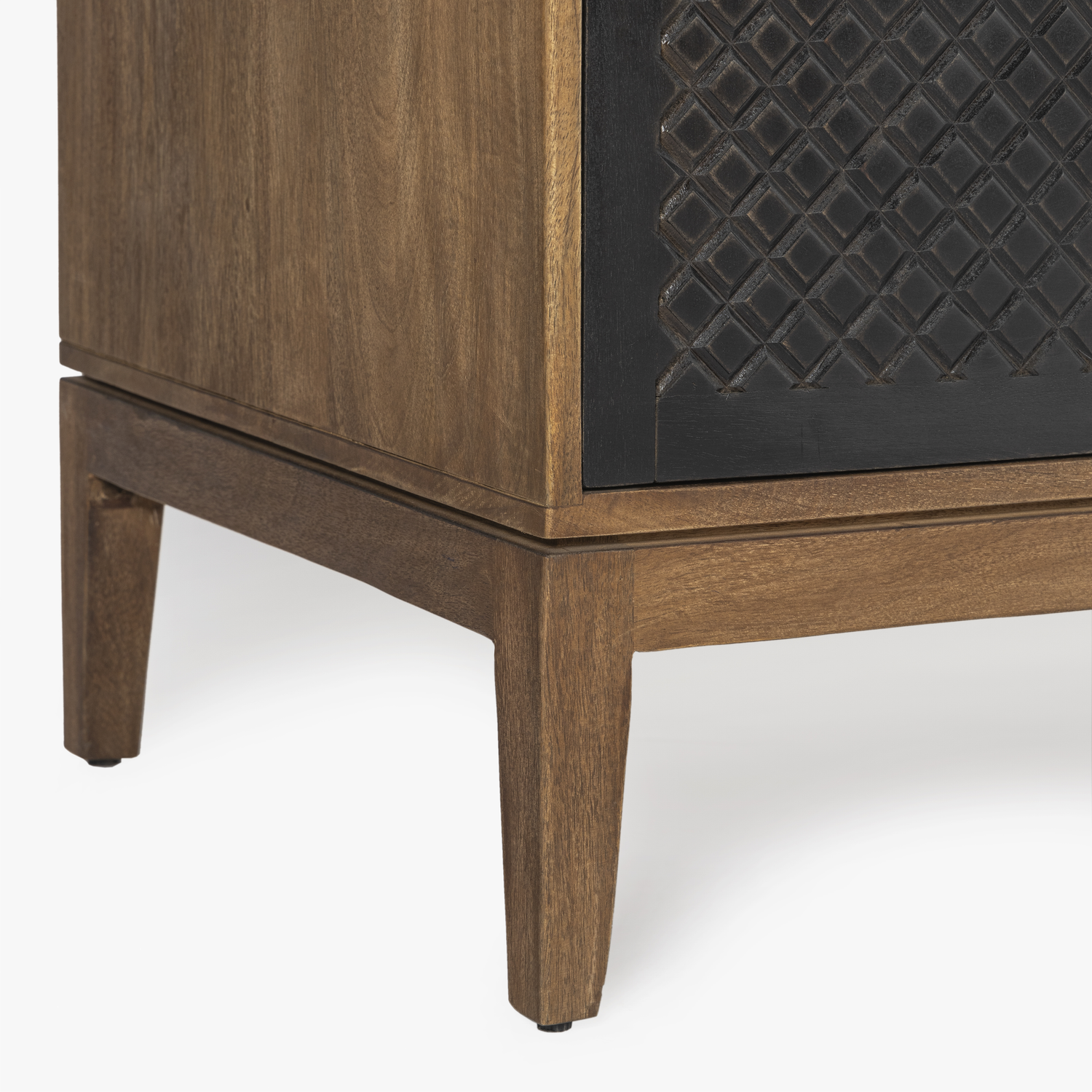 Co. House Designs Naya Solid Wood Carved Seadrift and Black Cabinet