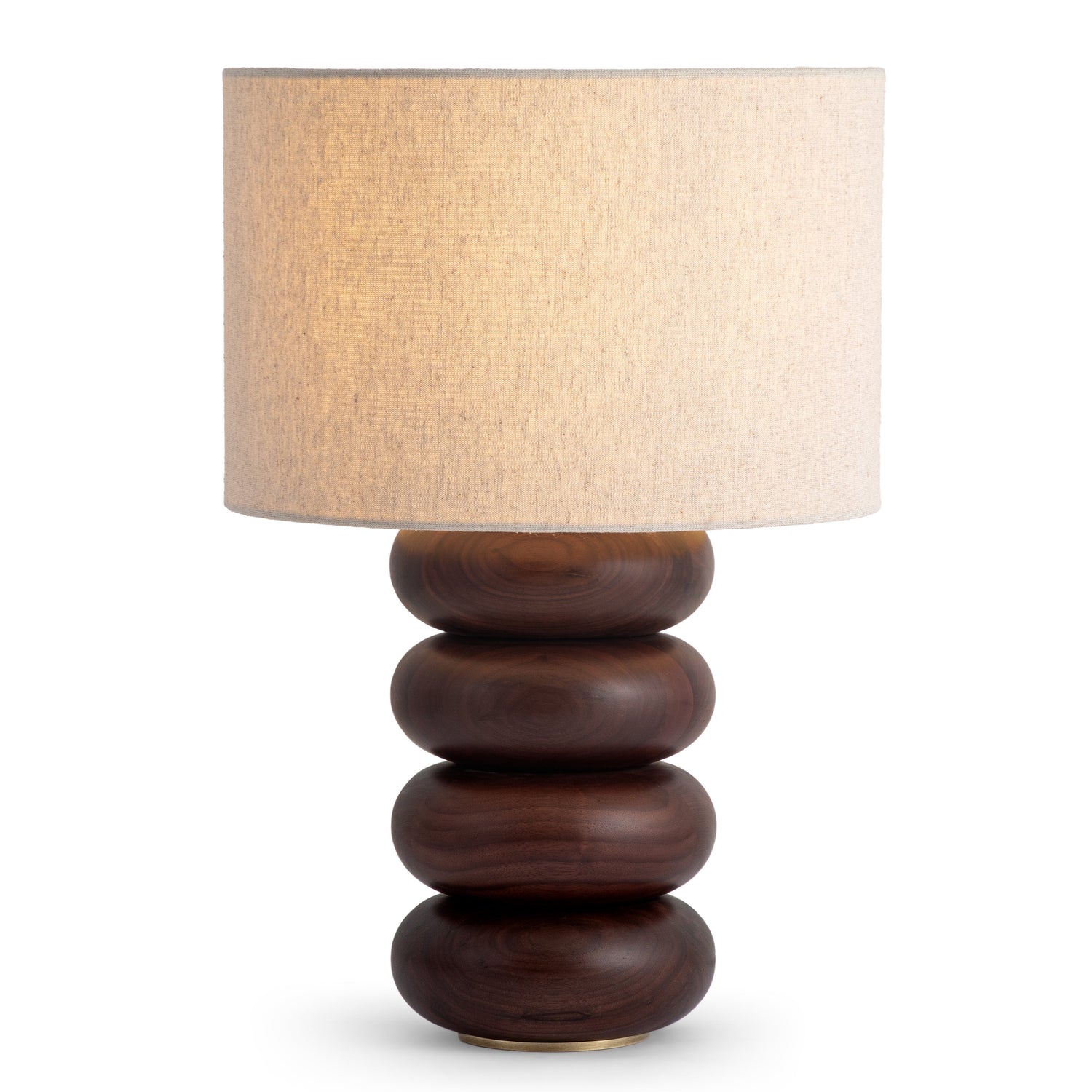 Co. House Designs Sandia Oak Wood Walnut Large Table Lamp