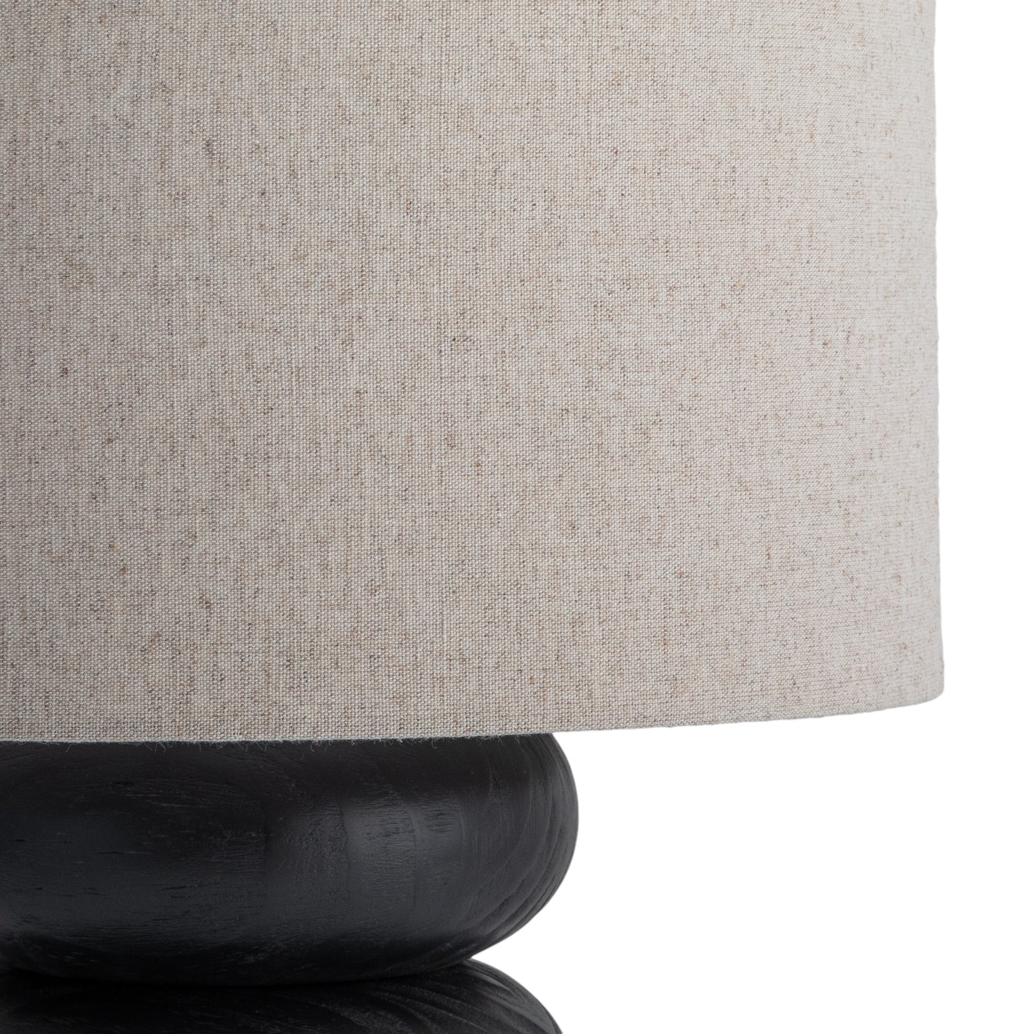 Co. House Designs Sandia Oak Wood Black Large Table Lamp