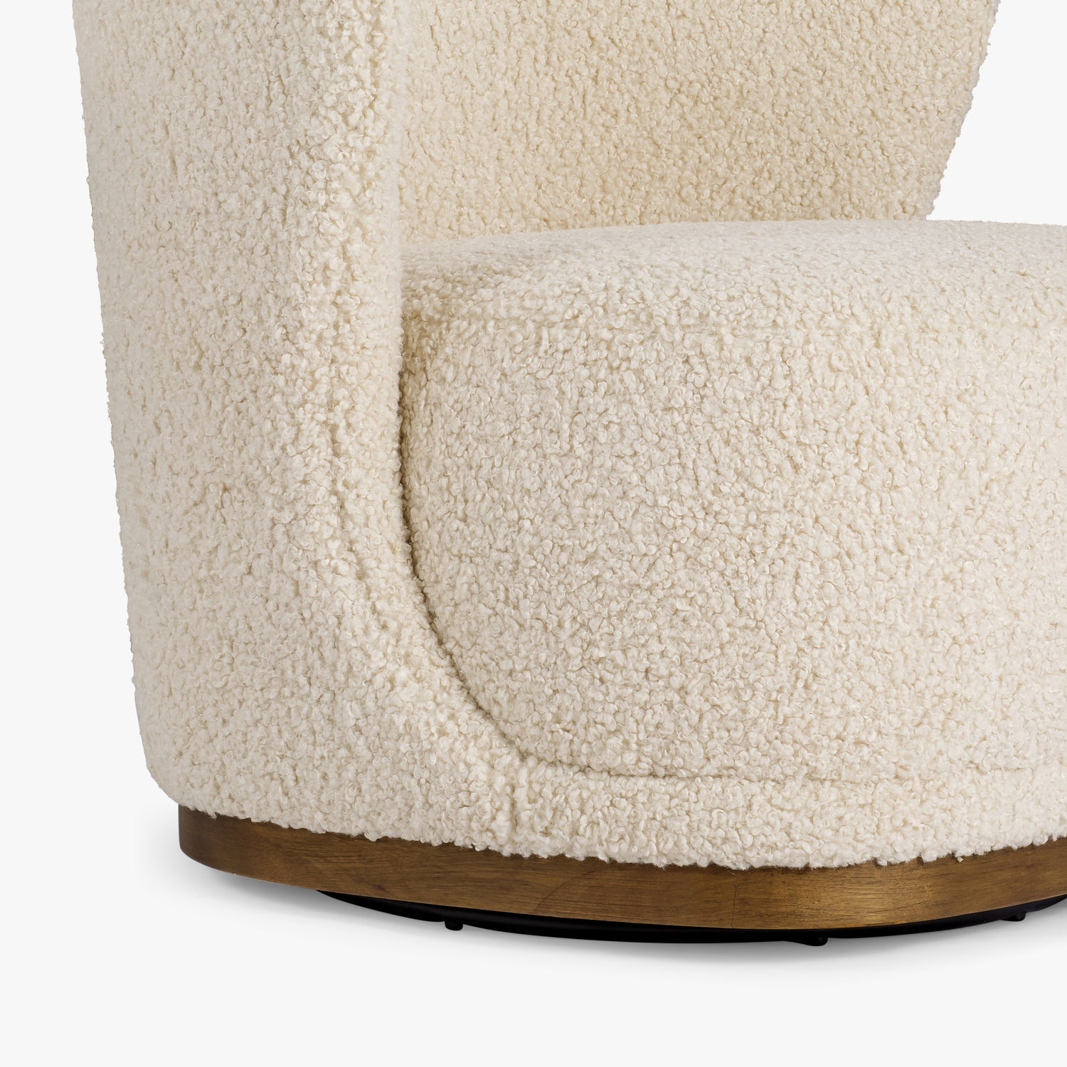Co. House Designs Odell Ivory Swivel Chair