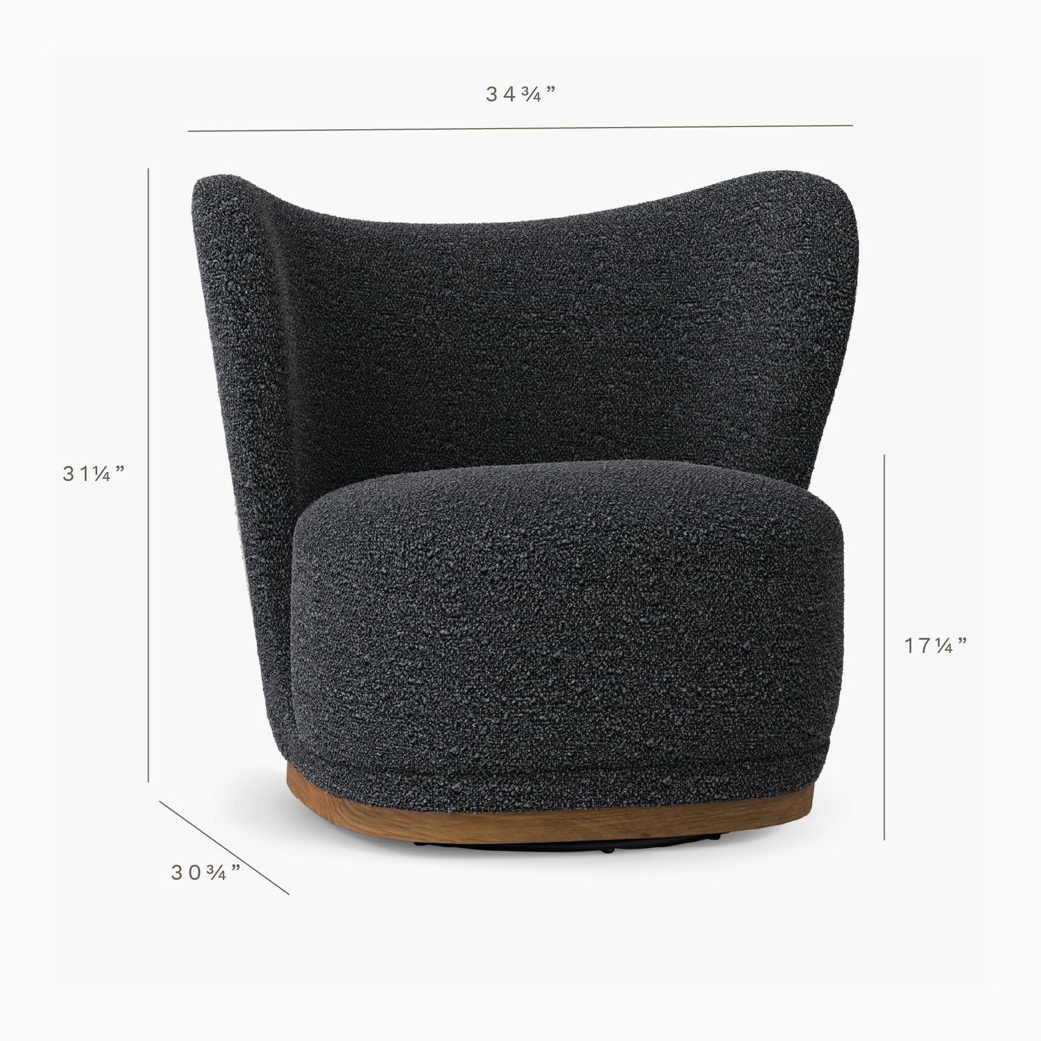 Co. House Designs Odell Black Olive Swivel Chair